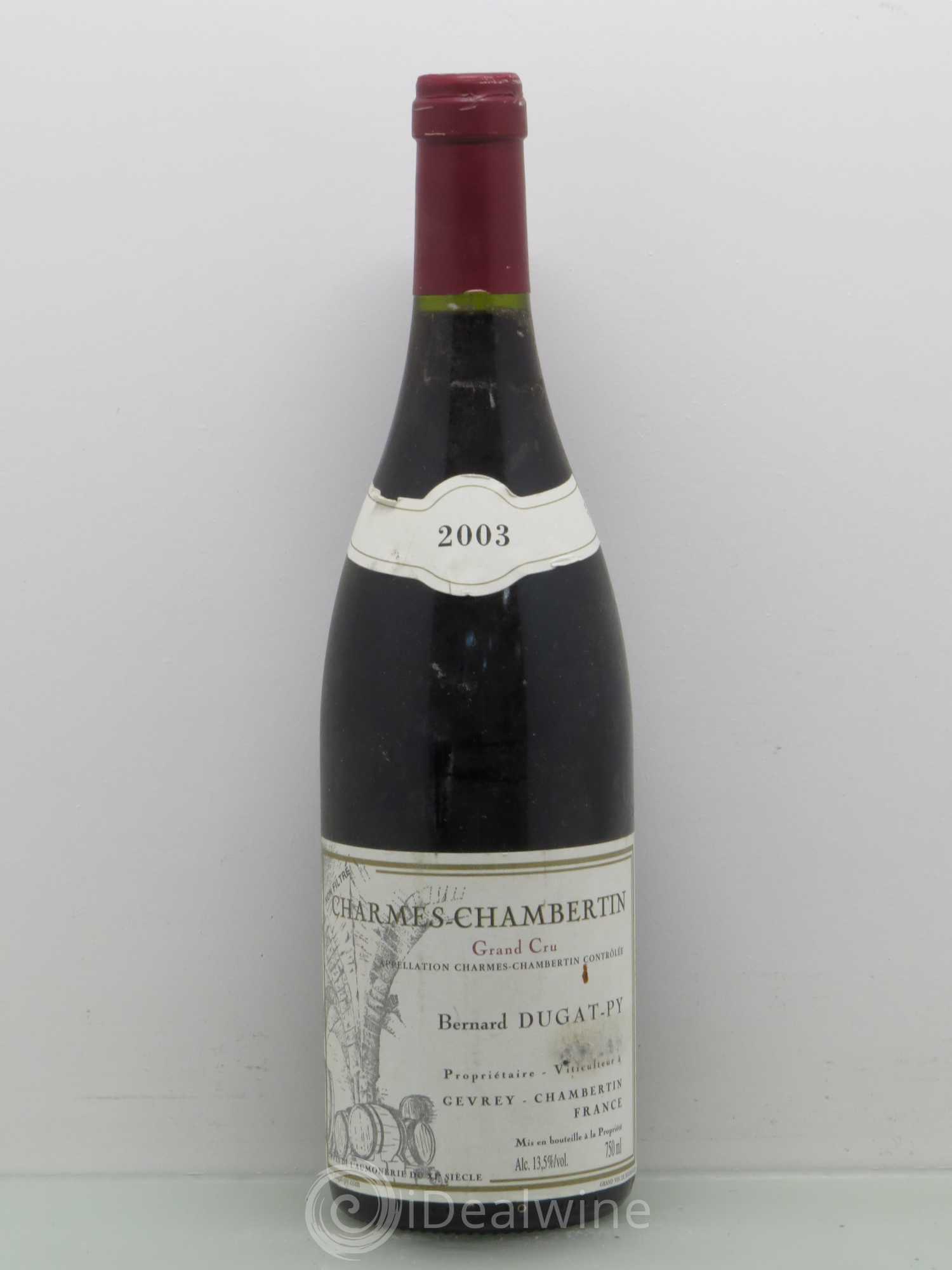 Charmes-Chambertin Grand Cru Dugat-Py 2003 - Lot de 1 bouteille - 0