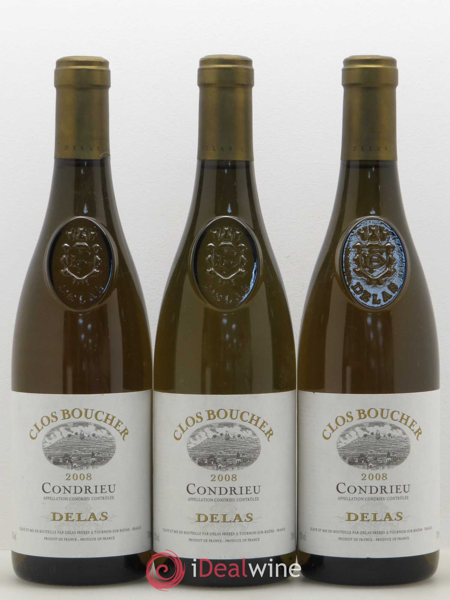 Condrieu Clos Boucher Delas Frères 2008 - Lot de 3 bouteilles - 0