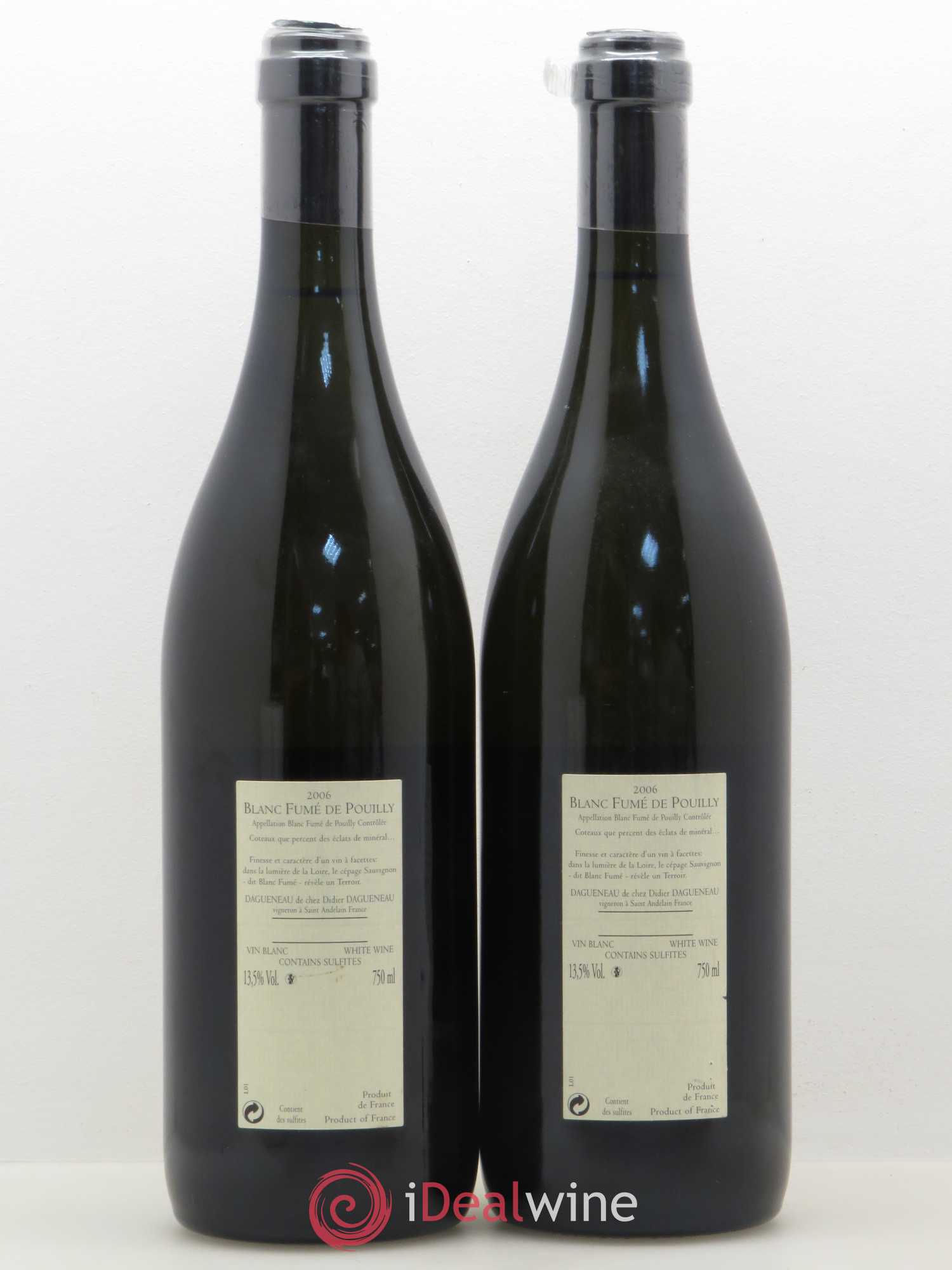 Pouilly-Fumé Blanc Fumé de Pouilly Dagueneau (Domaine Didier - Louis-Benjamin) 2006 - Lot de 2 bouteilles - 1