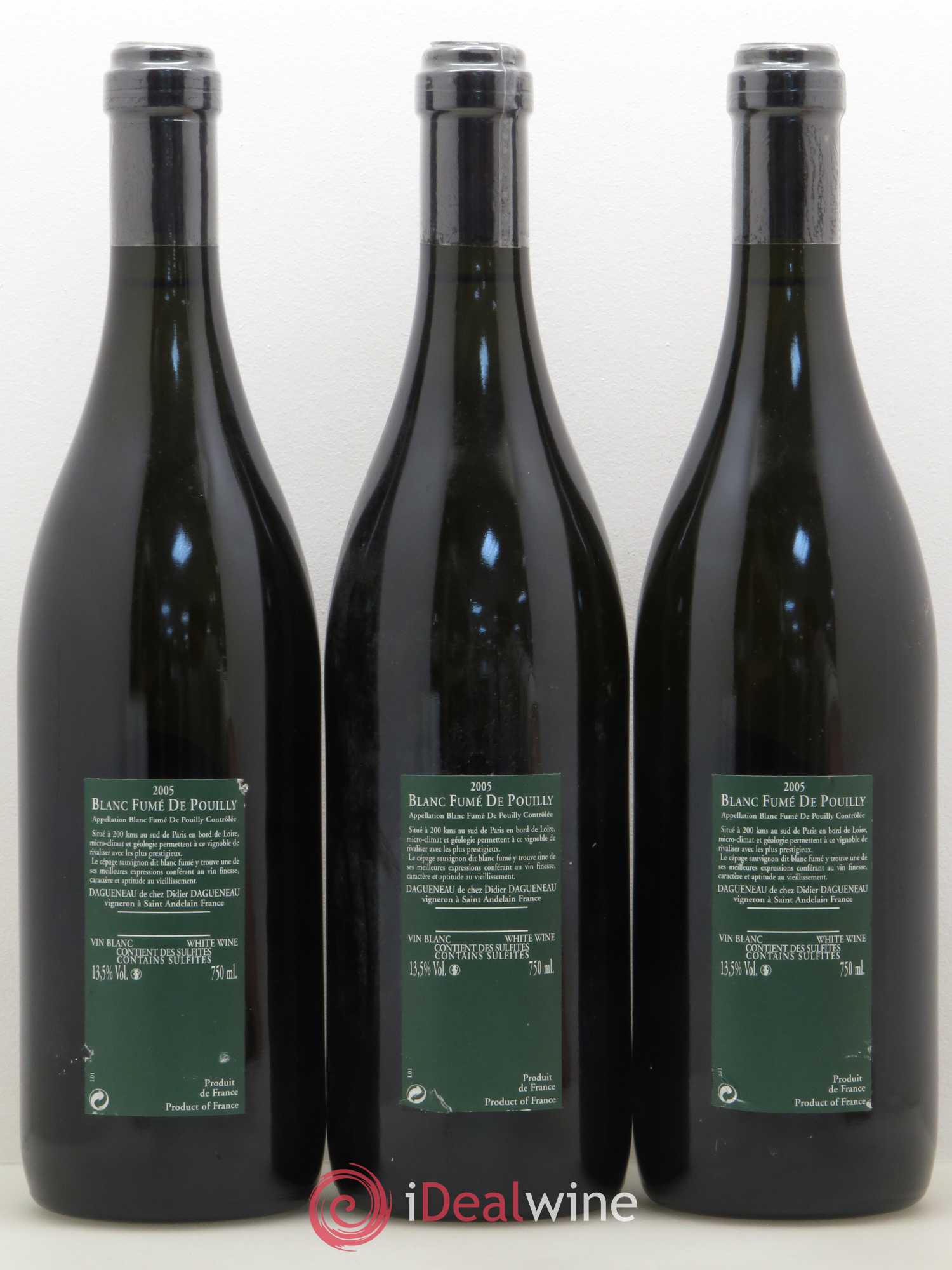 Vin de France (anciennement Pouilly-Fumé) Silex Dagueneau (Domaine Didier - Louis-Benjamin) 2005 - Lot de 3 bouteilles - 1