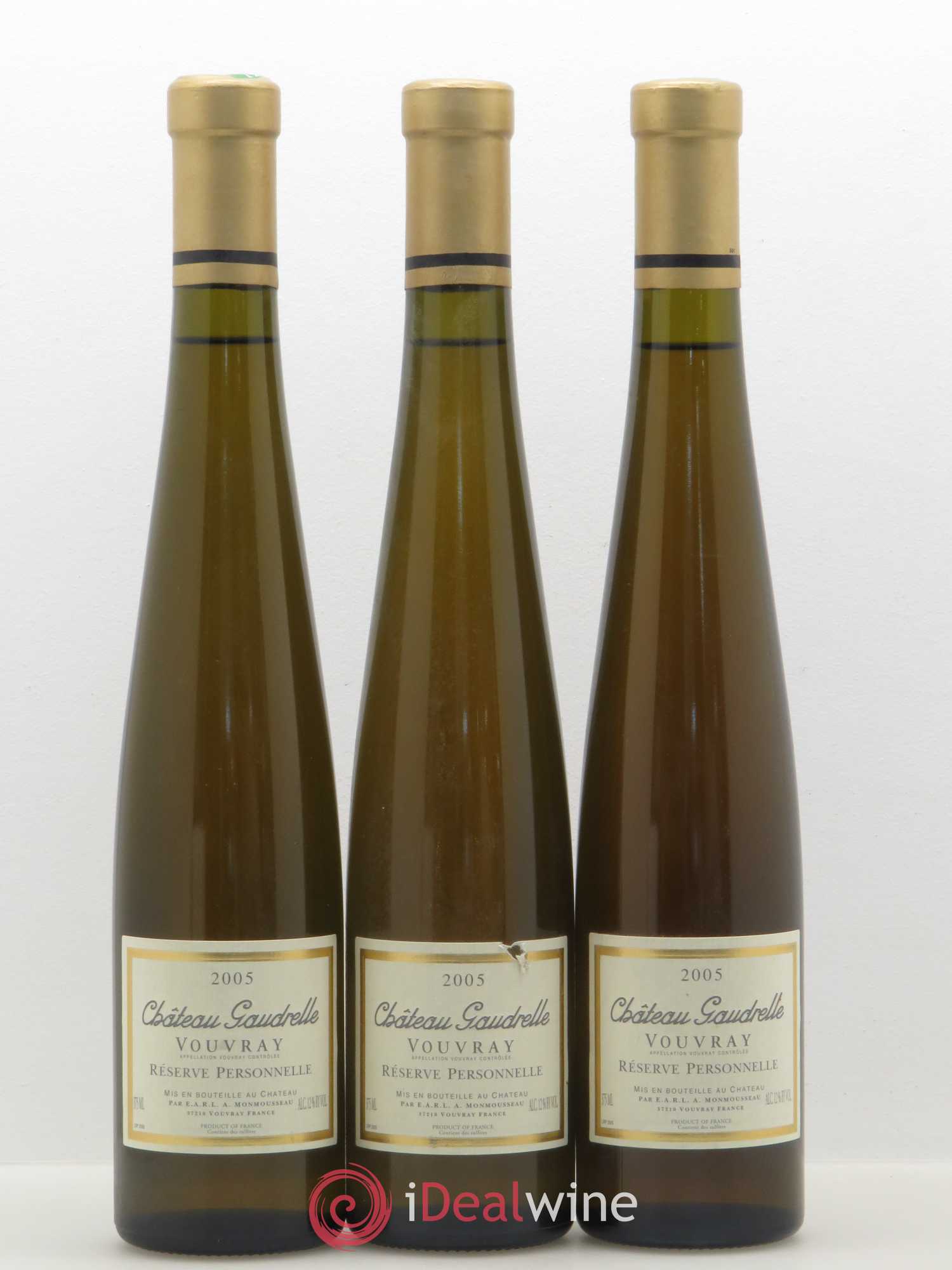 Vouvray Reserve personnelle Chateau Gaudrelle 2005 - Posten von 3 Demi-Flaschen - 0