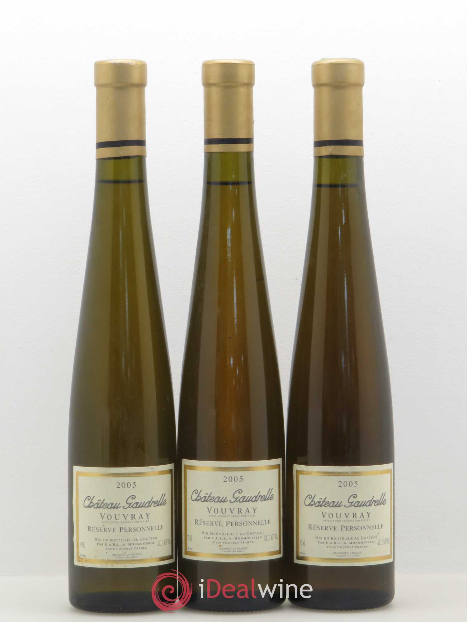 Vouvray Chateau Gaudrelle Réserve personnelle 2005 - Posten von 3 Demi-Flaschen - 0