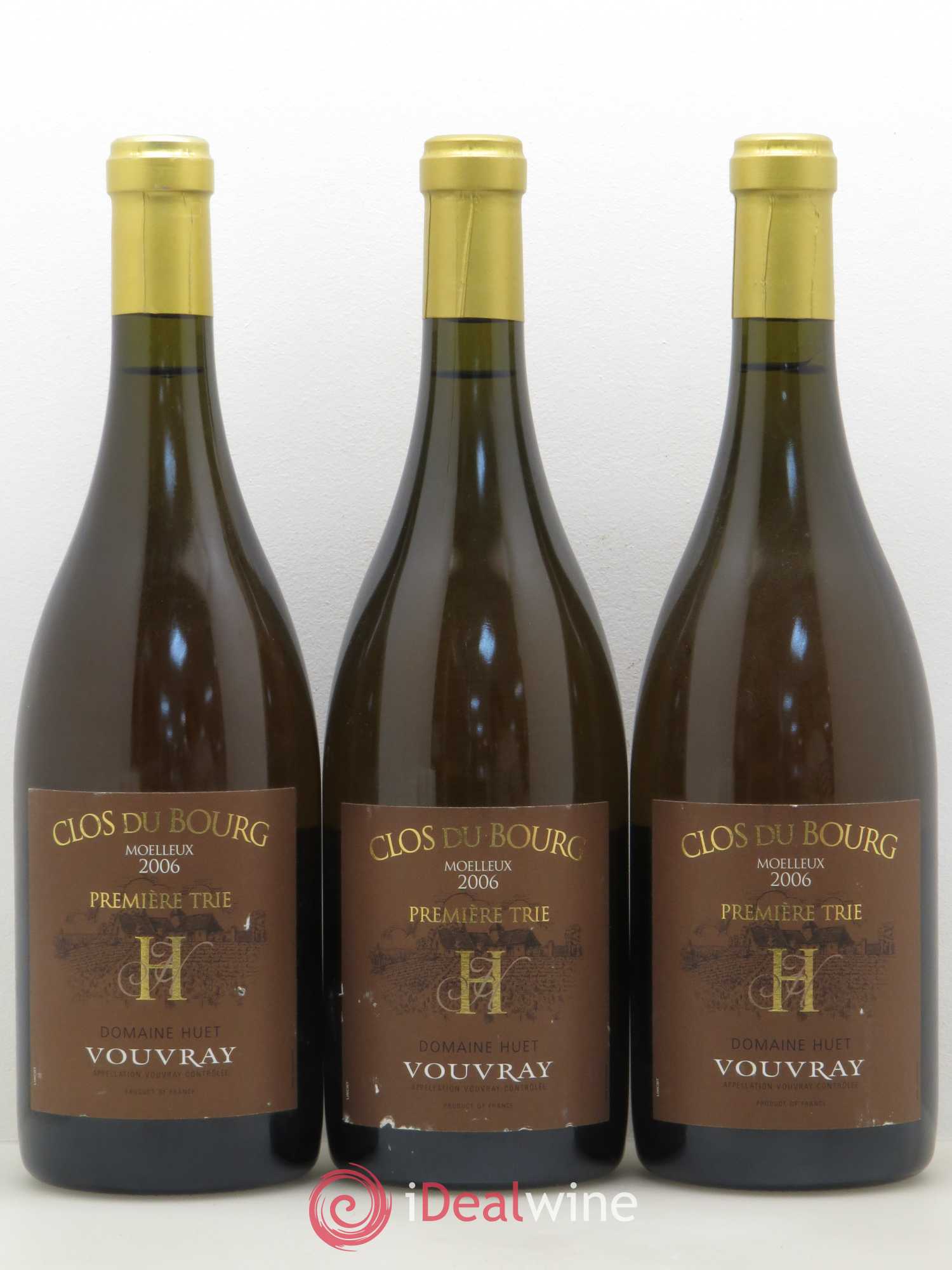 Vouvray Clos du Bourg Moelleux 1ère trie Domaine Huet 2006 - Lotto di 3 bottiglie - 0