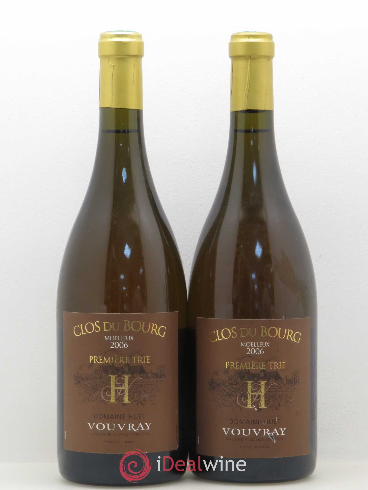 Vouvray Clos du Bourg Moelleux 1ère trie Domaine Huet 2006 - Lotto di 2 bottiglie - 0