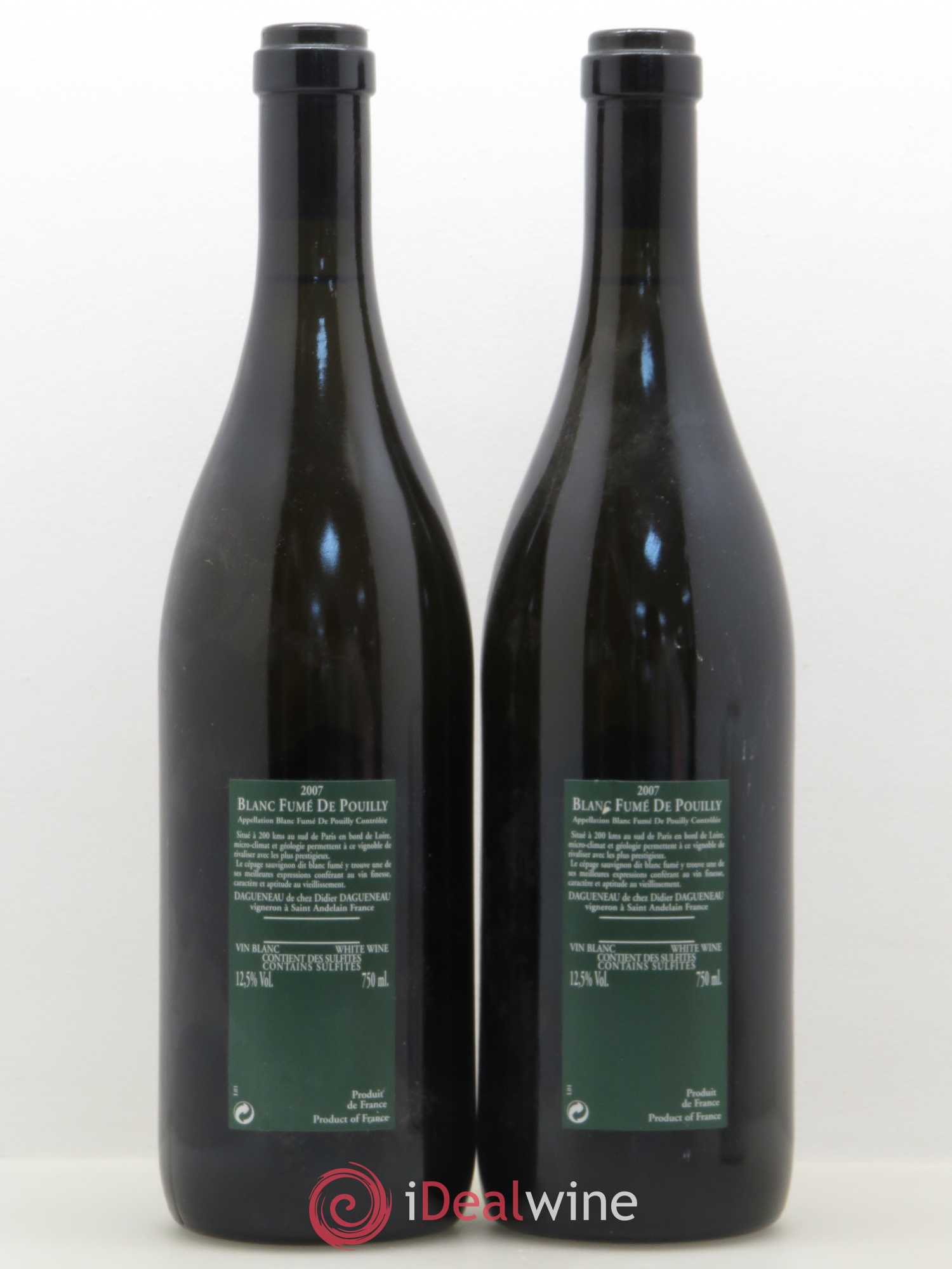 Vin de France (anciennement Pouilly-Fumé) Silex Dagueneau (Domaine Didier - Louis-Benjamin) 2007 - Lot de 2 bouteilles - 1
