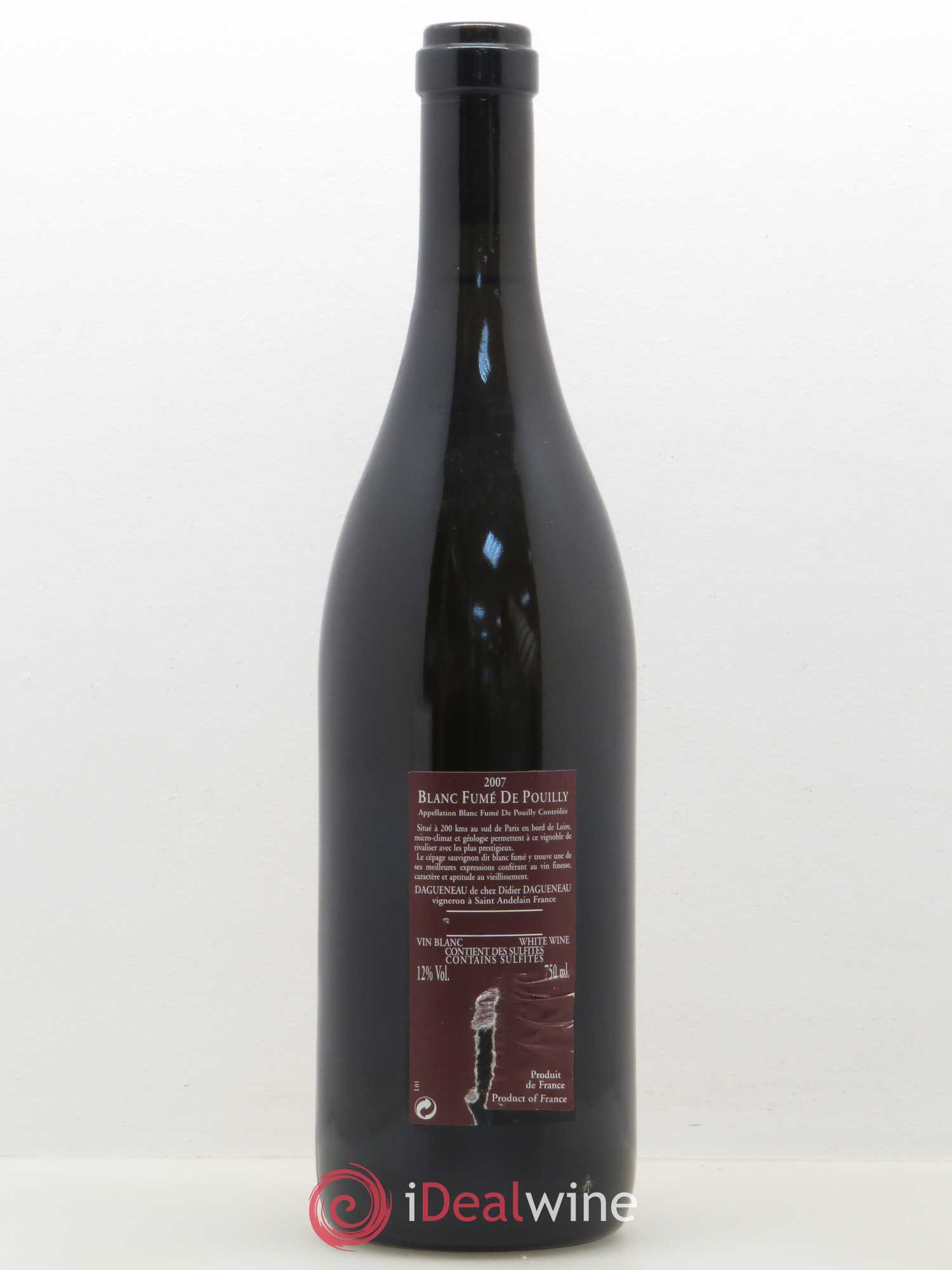 Vin de France (anciennement Pouilly-Fumé) Pur Sang Dagueneau (Domaine Didier - Louis-Benjamin) 2007 - Lot de 1 bouteille - 1