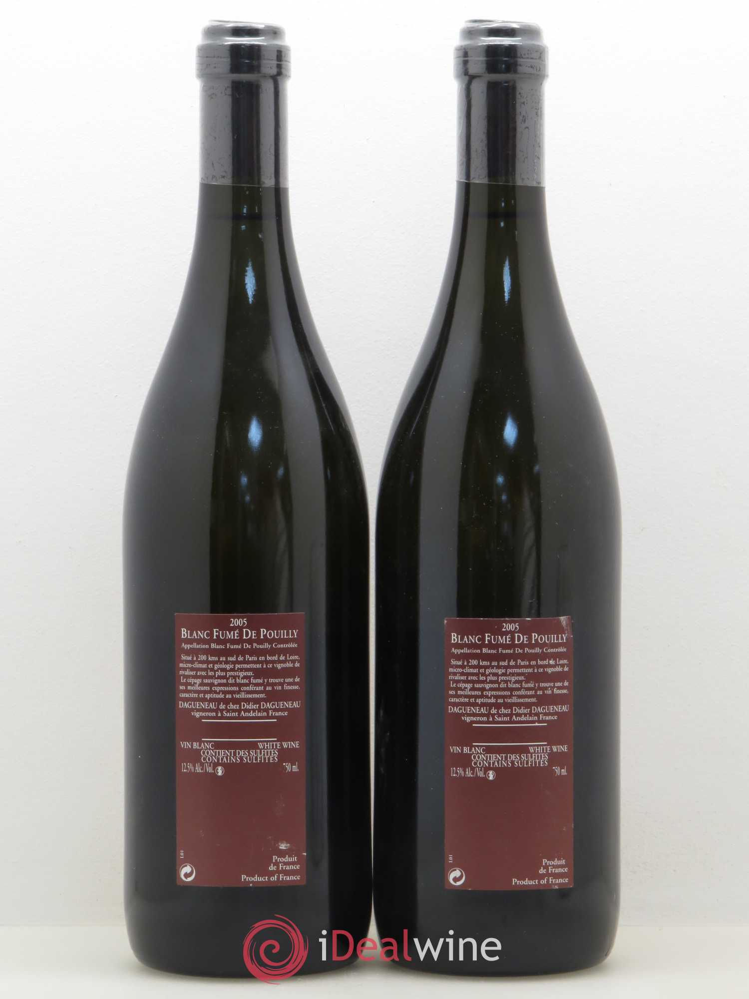 Vin de France (anciennement Pouilly-Fumé) Pur Sang Dagueneau (Domaine Didier - Louis-Benjamin) 2005 - Lot de 2 bouteilles - 1