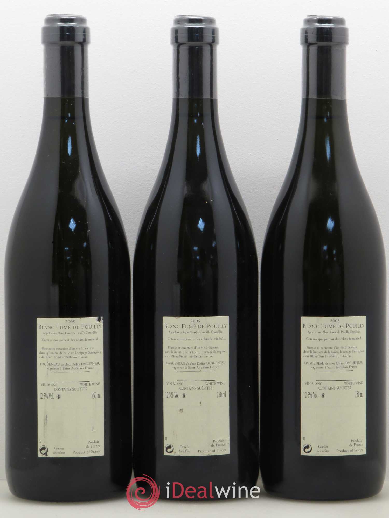 Pouilly-Fumé Blanc Fumé de Pouilly Dagueneau (Domaine Didier - Louis-Benjamin) 2005 - Lot de 3 bouteilles - 1