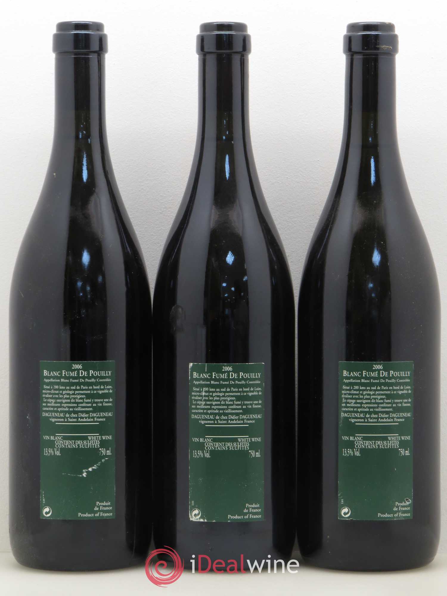 Vin de France (anciennement Pouilly-Fumé) Silex Dagueneau (Domaine Didier - Louis-Benjamin) 2006 - Lot de 3 bouteilles - 1