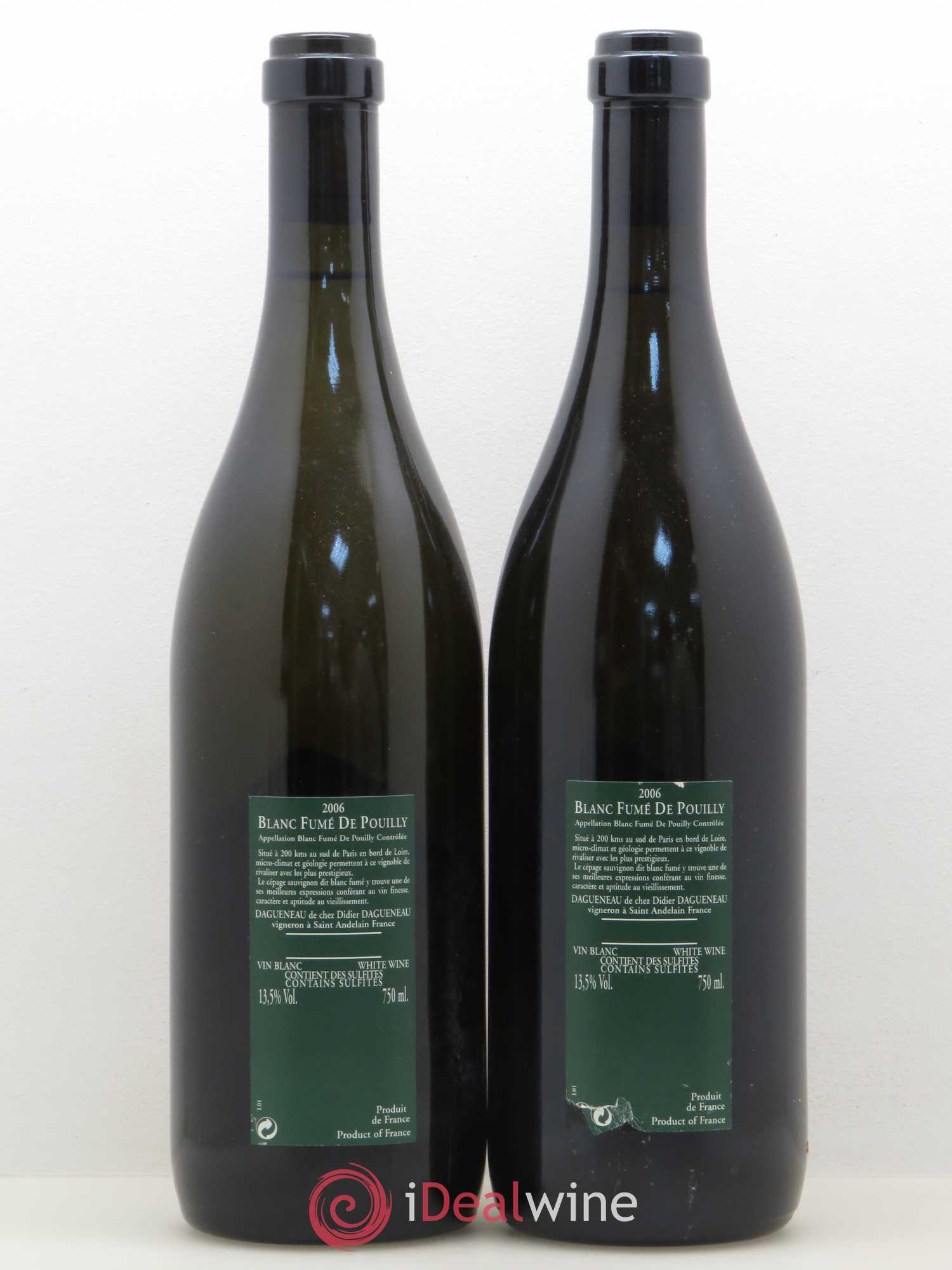 Vin de France (anciennement Pouilly-Fumé) Silex Dagueneau (Domaine Didier - Louis-Benjamin) 2006 - Lot de 2 bouteilles - 1