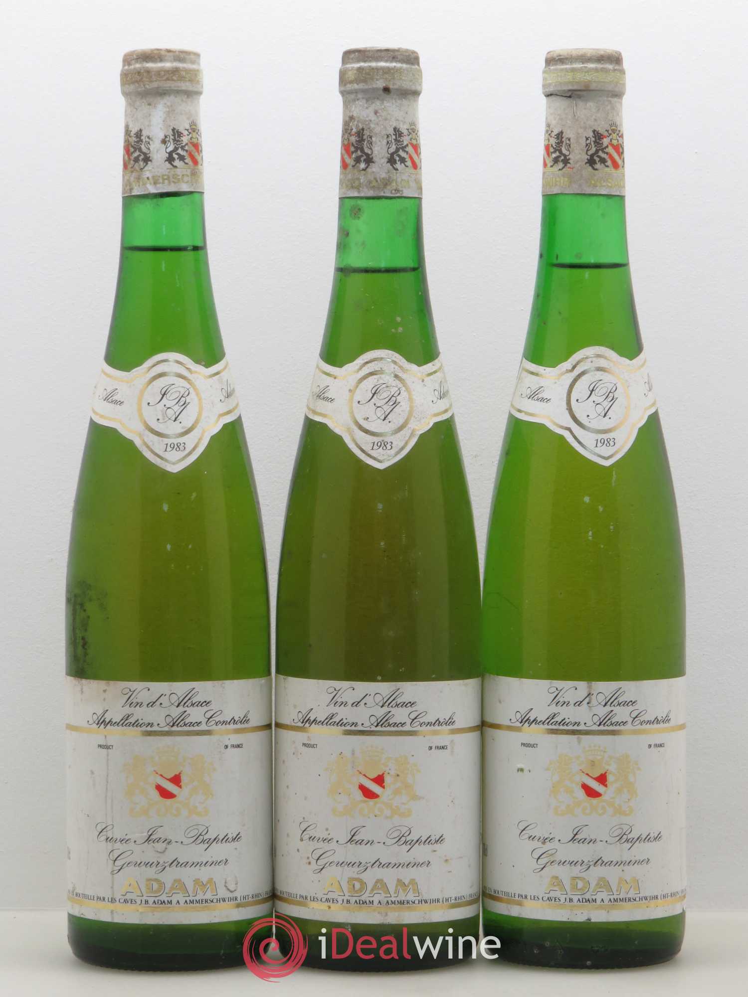 Gewurztraminer cuvée Jean Baptiste Adam (sans prix de réserve) 1983 - Posten von 3 Flaschen - 0