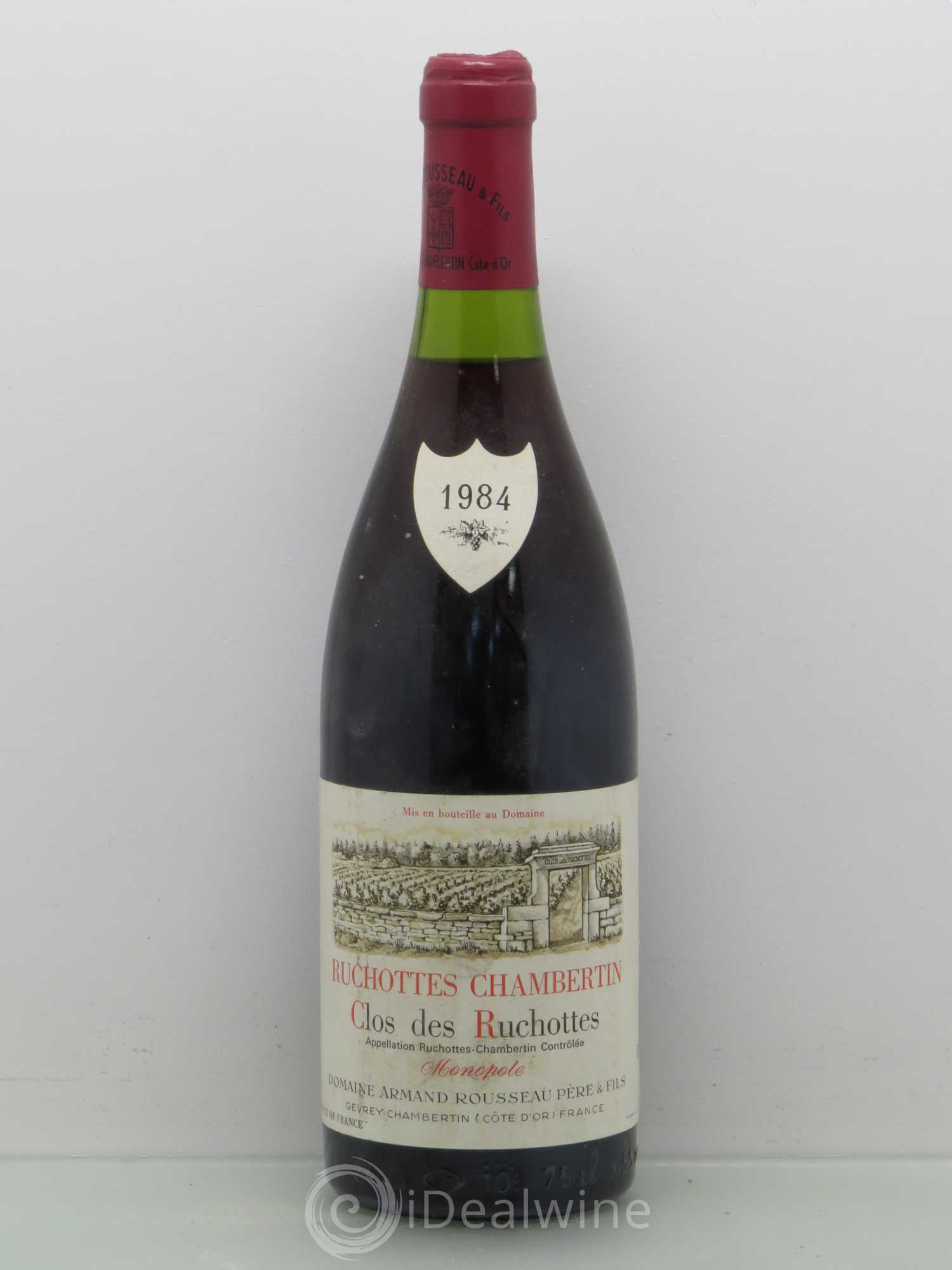 Ruchottes-Chambertin Grand Cru Clos des Ruchottes Armand Rousseau (Domaine) 1984 - Lot de 1 bouteille - 0