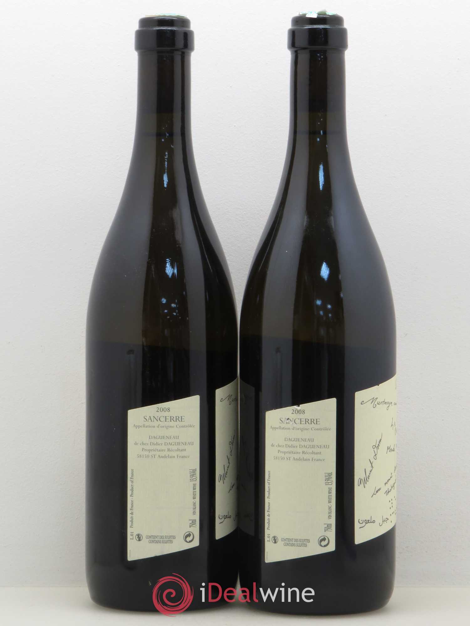 Sancerre Le Mont Damné Chavignol Dagueneau (Domaine Didier - Louis-Benjamin) 2008 - Lot de 2 bouteilles - 1