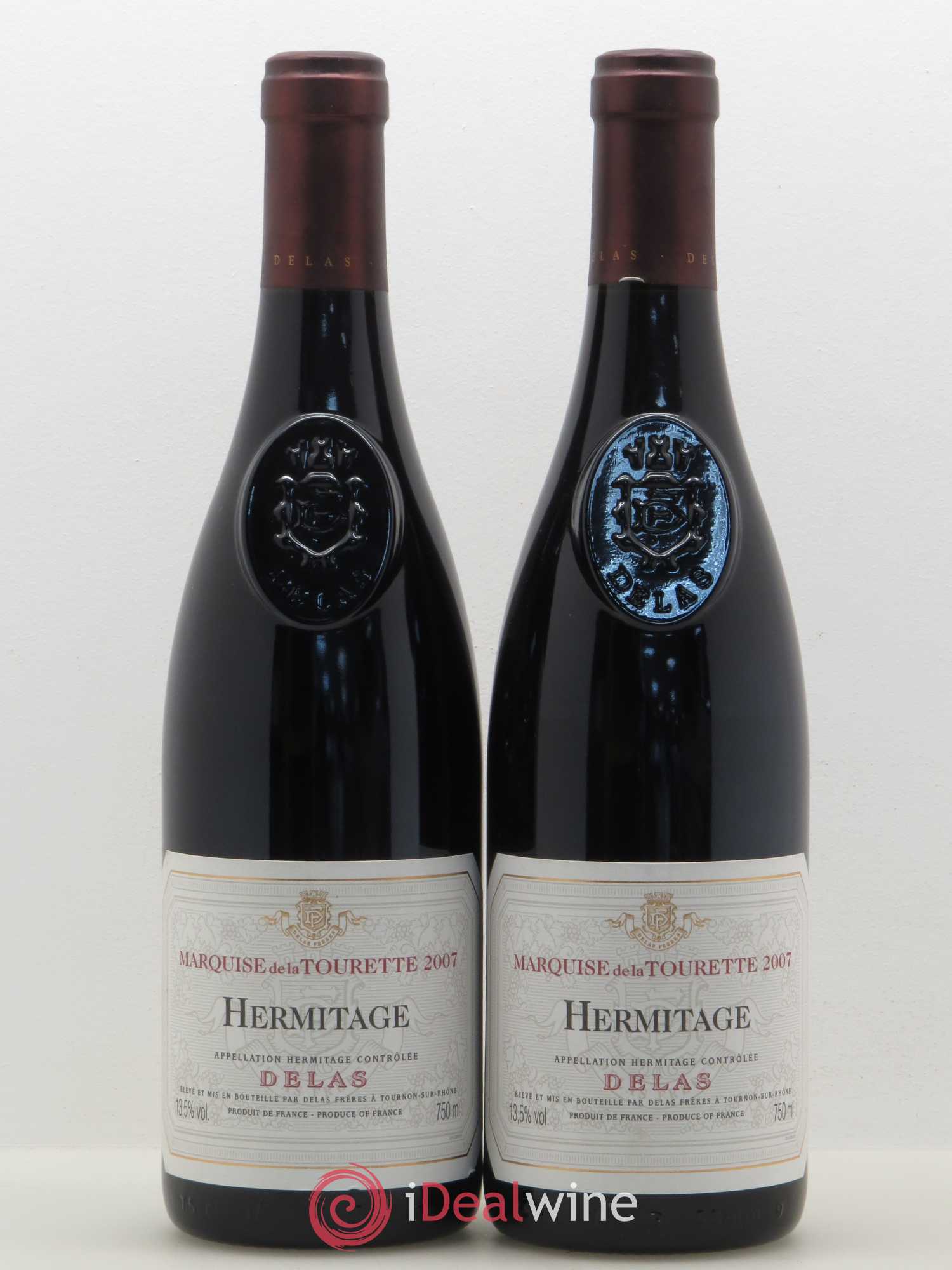 Hermitage Marquise de la Tourette Delas Frères 2007 - Lot de 2 bouteilles - 0