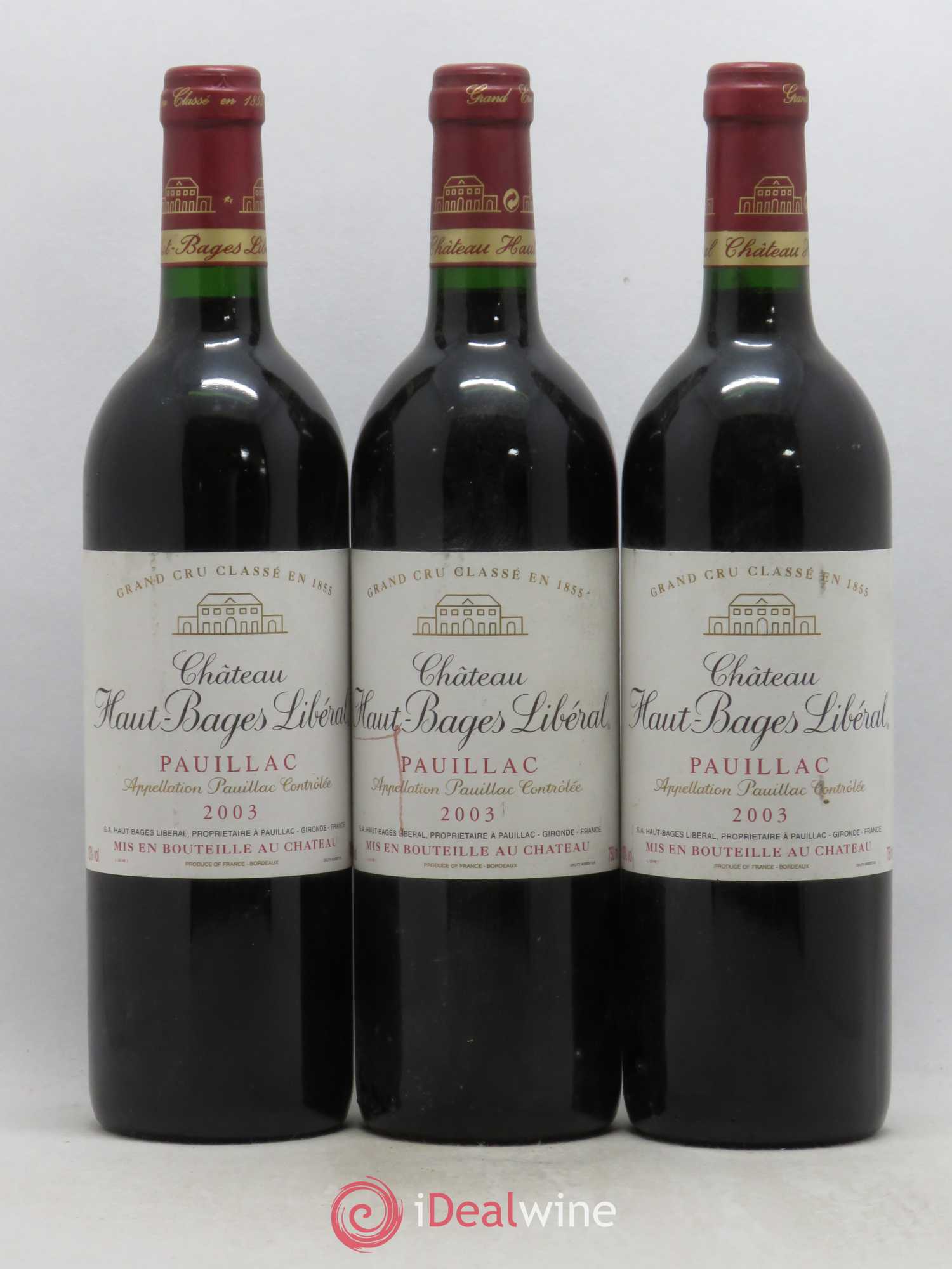 Château Haut Bages Libéral 5ème Grand Cru Classé 2003 - Lot de 5 bouteilles - 1