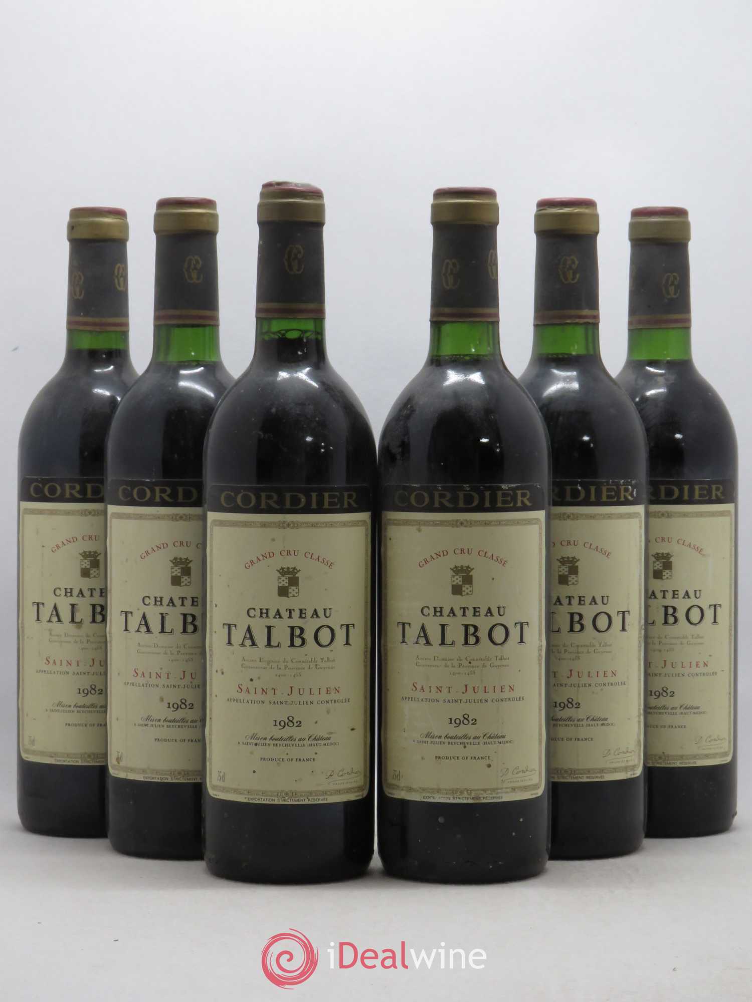 Château Talbot 4ème Grand Cru Classé 1982 - Lot de 6 bouteilles - 0