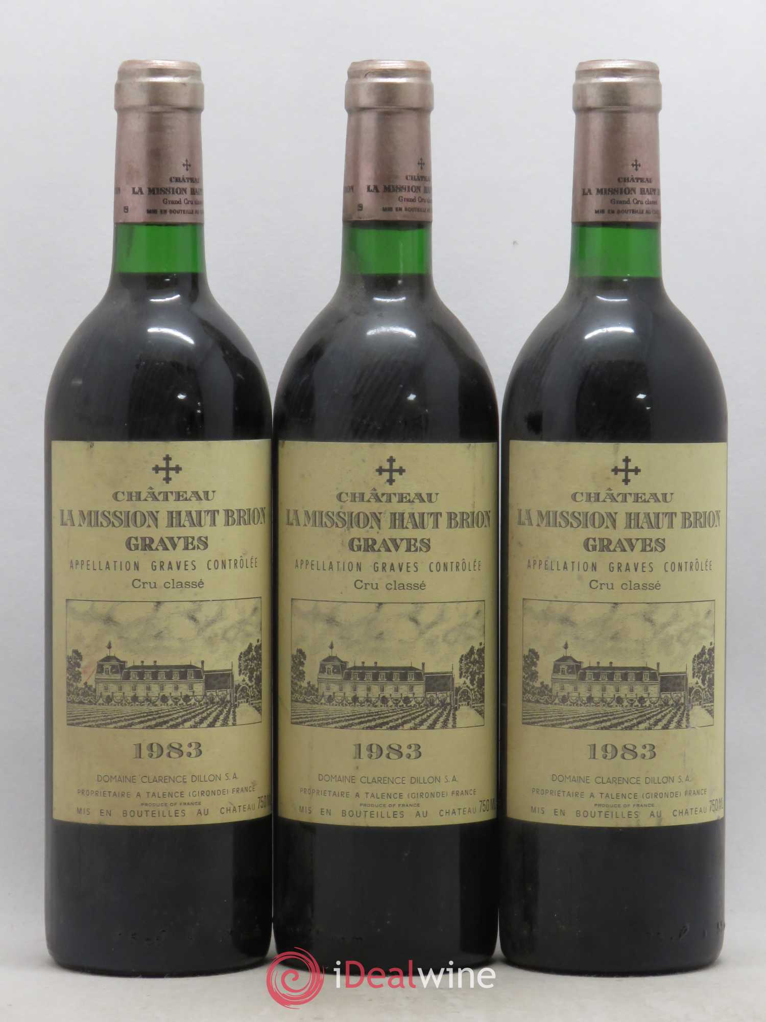 Château la Mission Haut-Brion Cru Classé de Graves 1983 - Lot de 3 bouteilles - 0