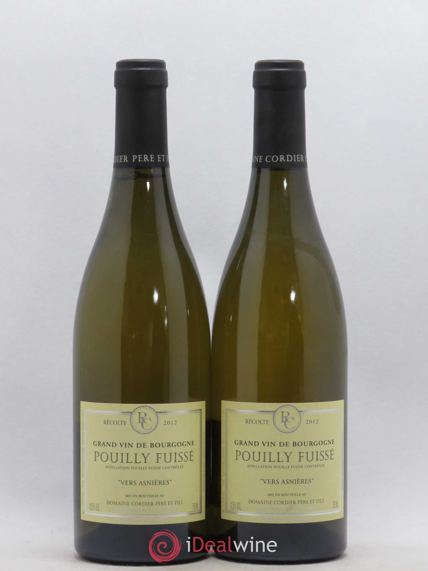 Pouilly-Fuissé Vers Asnieres Cordier (sans prix de réserve) 2012 - Posten von 2 Flaschen - 0