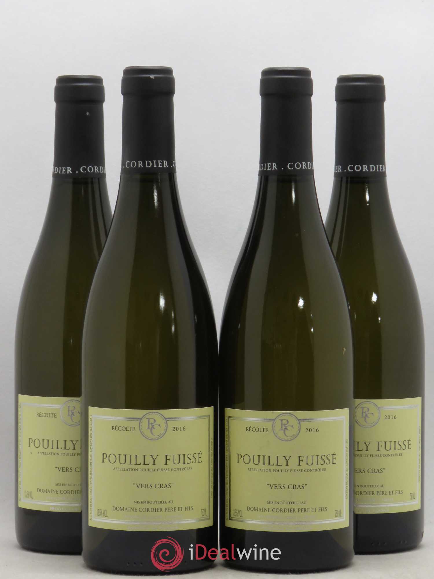 Pouilly-Fuissé Vers Cras Cordier 2016 - Posten von 4 Flaschen - 0