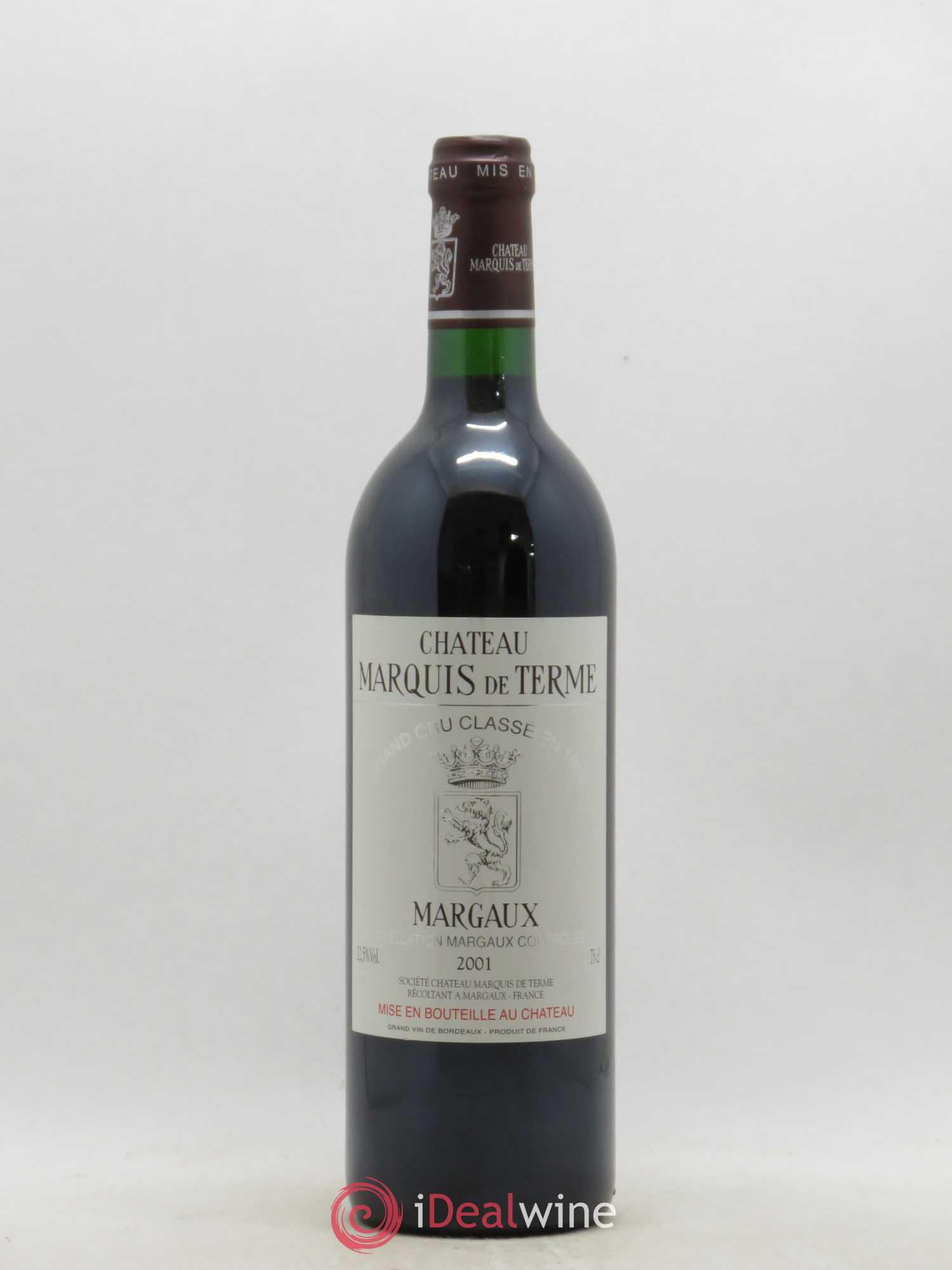 Château Marquis de Terme 4ème Grand Cru Classé 2001 - Lot de 1 bouteille - 0