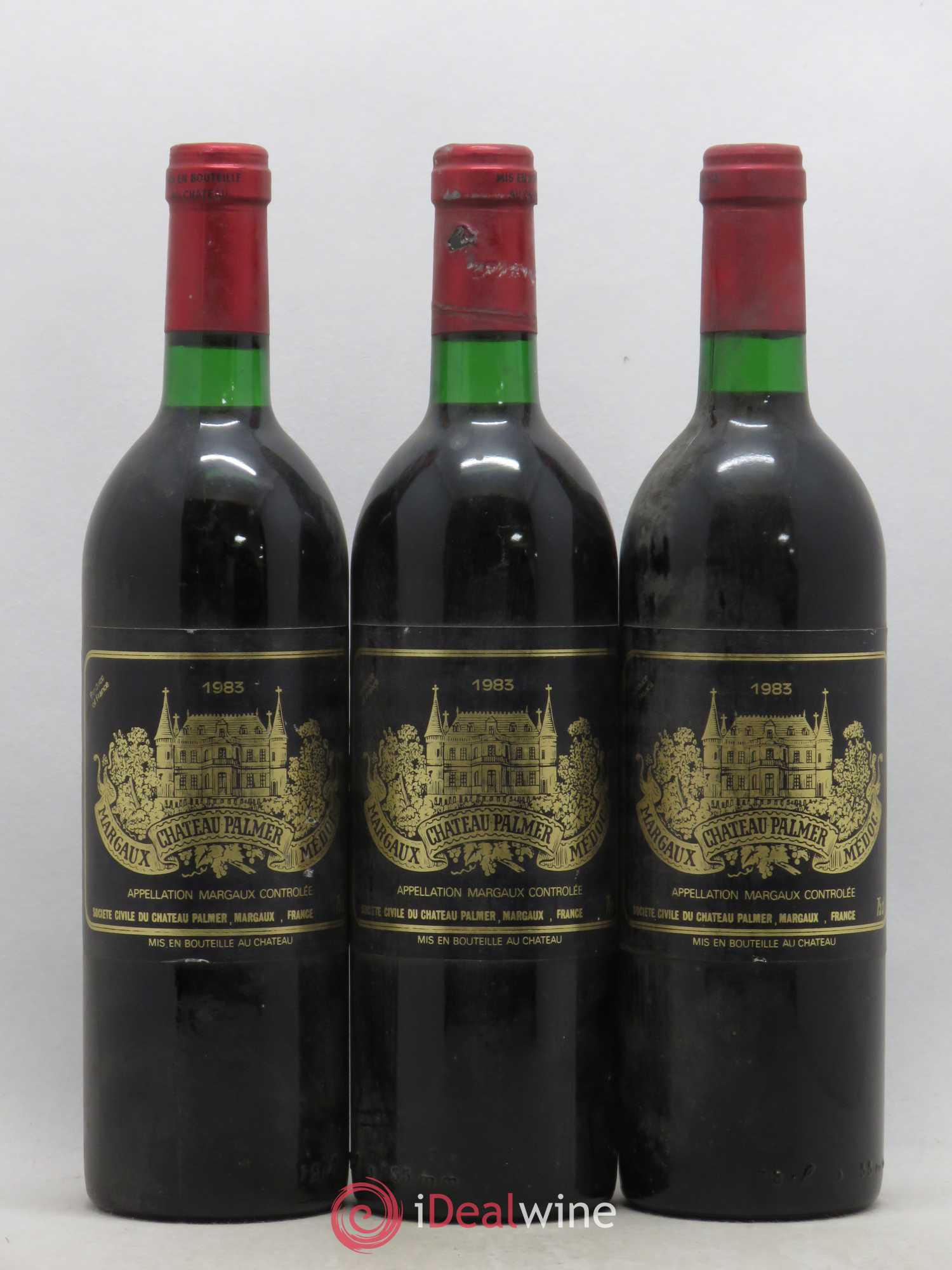 Château Palmer 3ème Grand Cru Classé 1983 - Lot de 3 bouteilles - 0