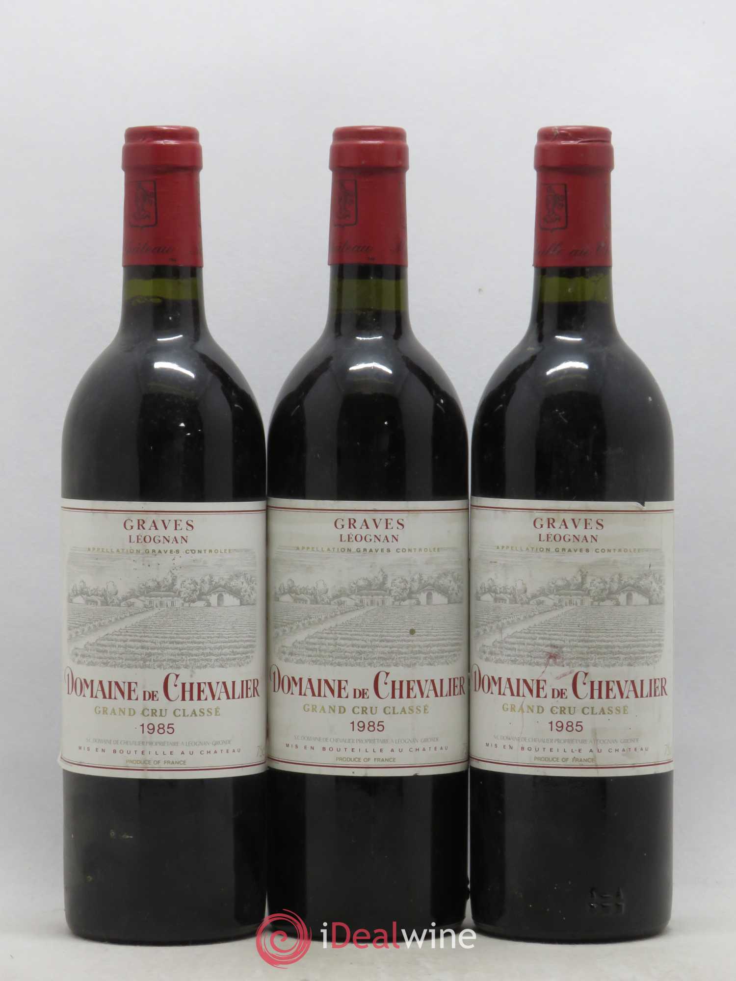Domaine de Chevalier Cru Classé de Graves 1985 - Lot de 3 bouteilles - 0