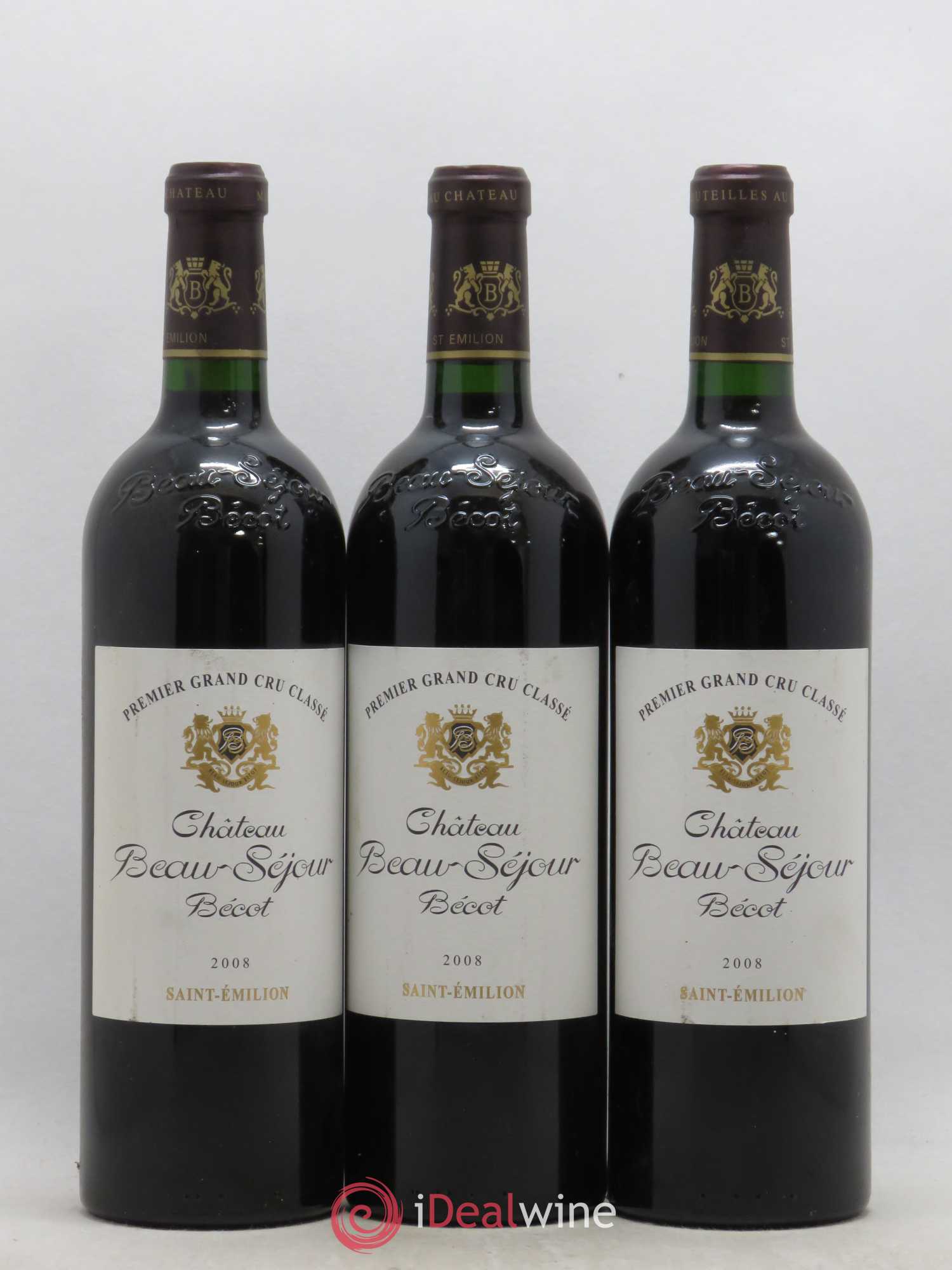 Château Beau-Séjour Bécot 1er Grand Cru Classé B 2008 - Lot de 3 bouteilles - 0