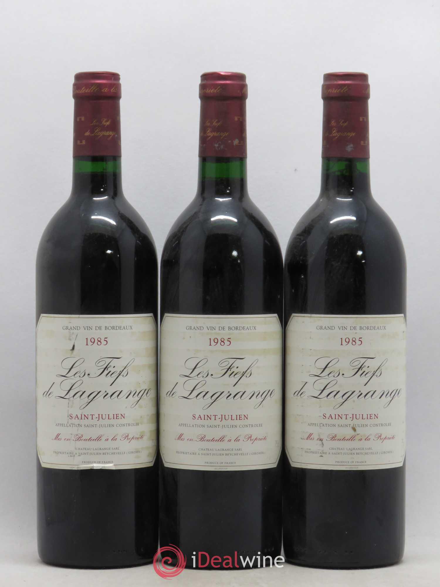 Les Fiefs de Lagrange Second Vin 1985 - Lot de 3 bouteilles - 0