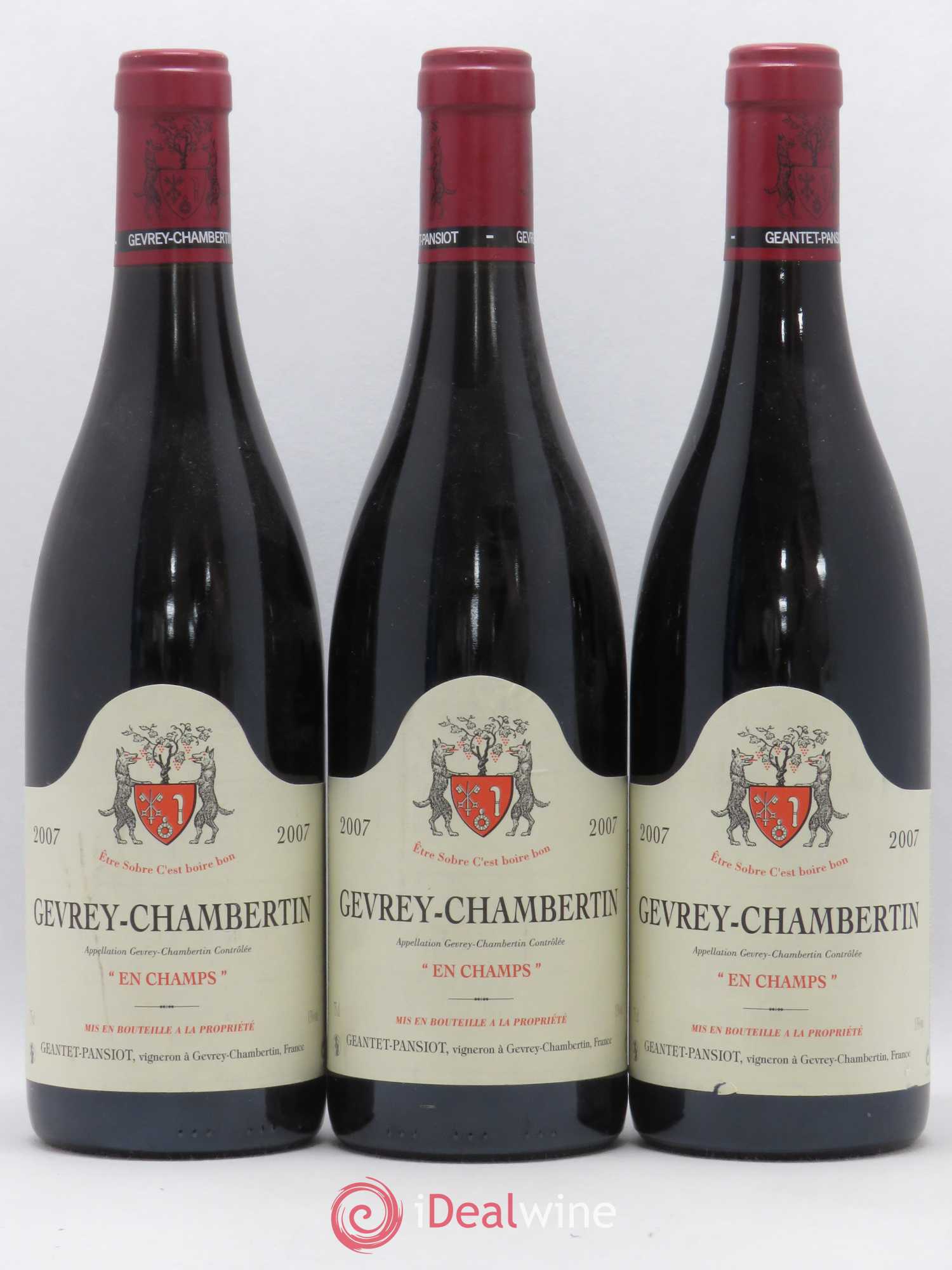 Gevrey-Chambertin En Champs Geantet-Pansiot (sans prix de réserve) 2007 - Lot de 3 bouteilles - 0
