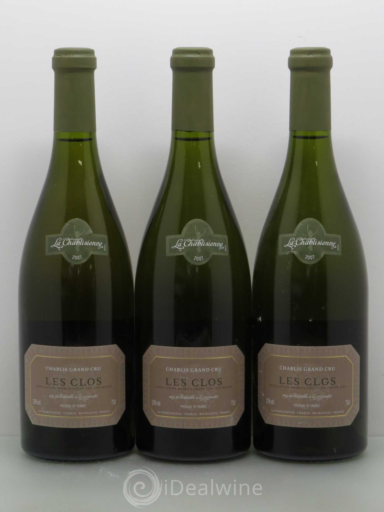 Chablis Grand Cru Les Clos Chablisienne 2007 - Posten von 3 Flaschen - 0