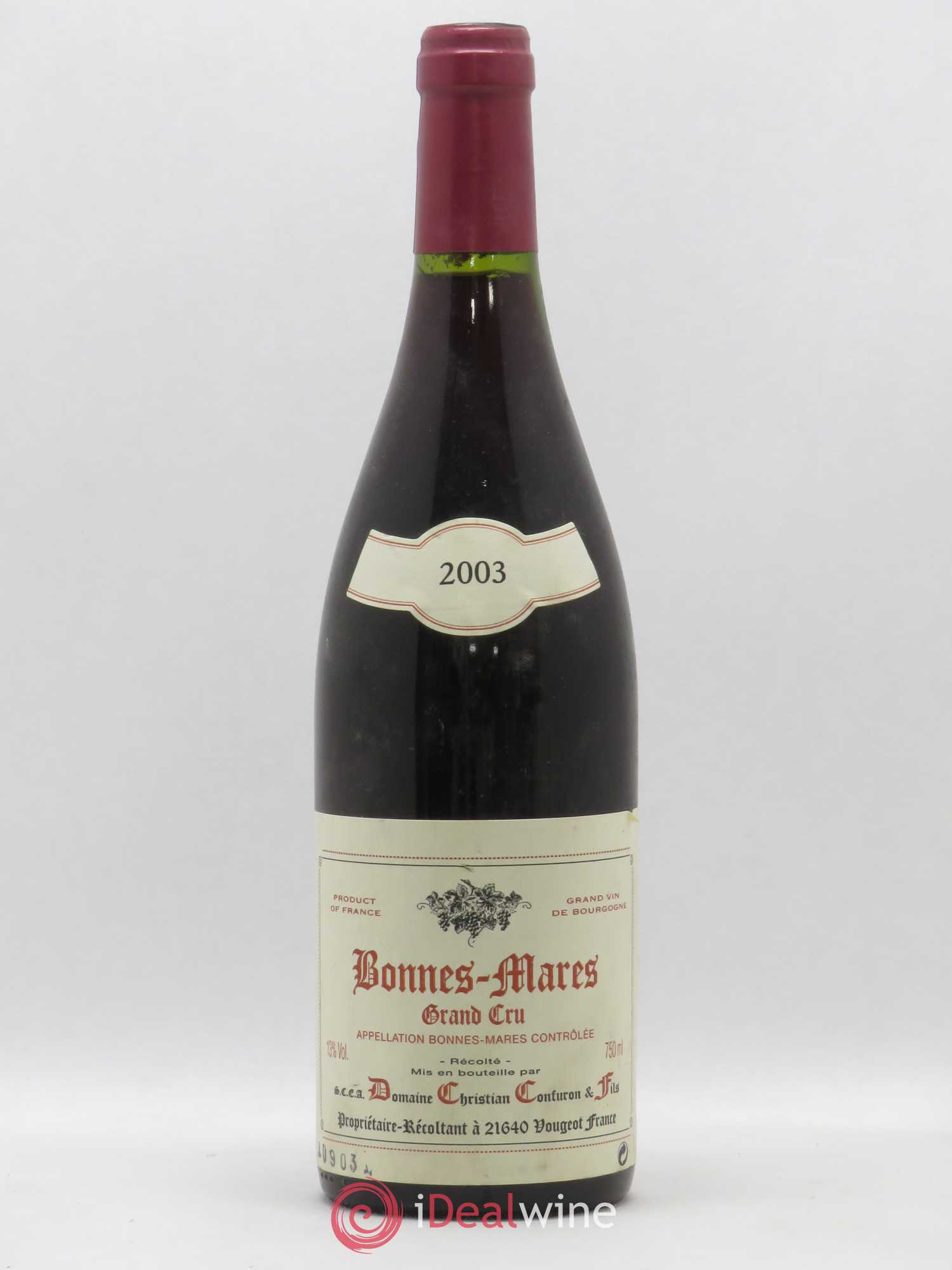 Bonnes-Mares Grand Cru Christian Confuron 2003 - Lot de 1 bouteille - 0
