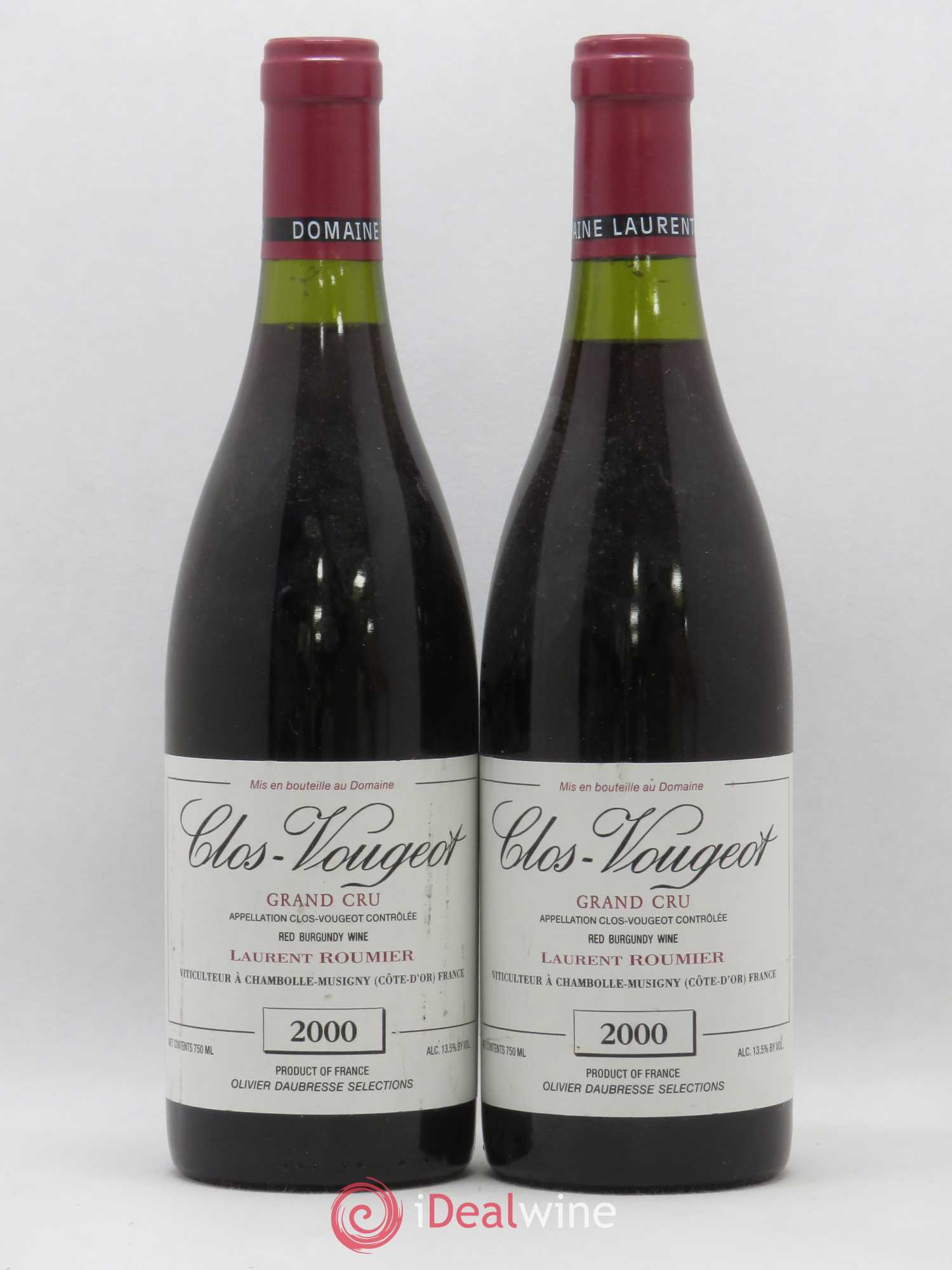 Clos de Vougeot Grand Cru Laurent Roumier 2000 - Lot de 2 bouteilles - 0