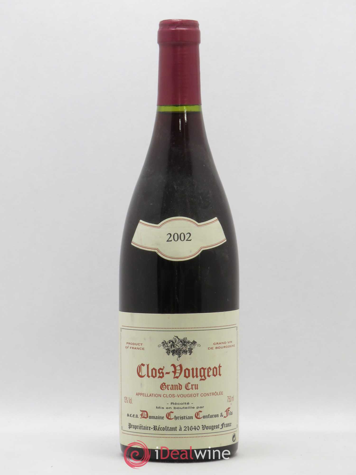 Clos de Vougeot Grand Cru Christian Confuron 2002 - Lot de 1 bouteille - 0