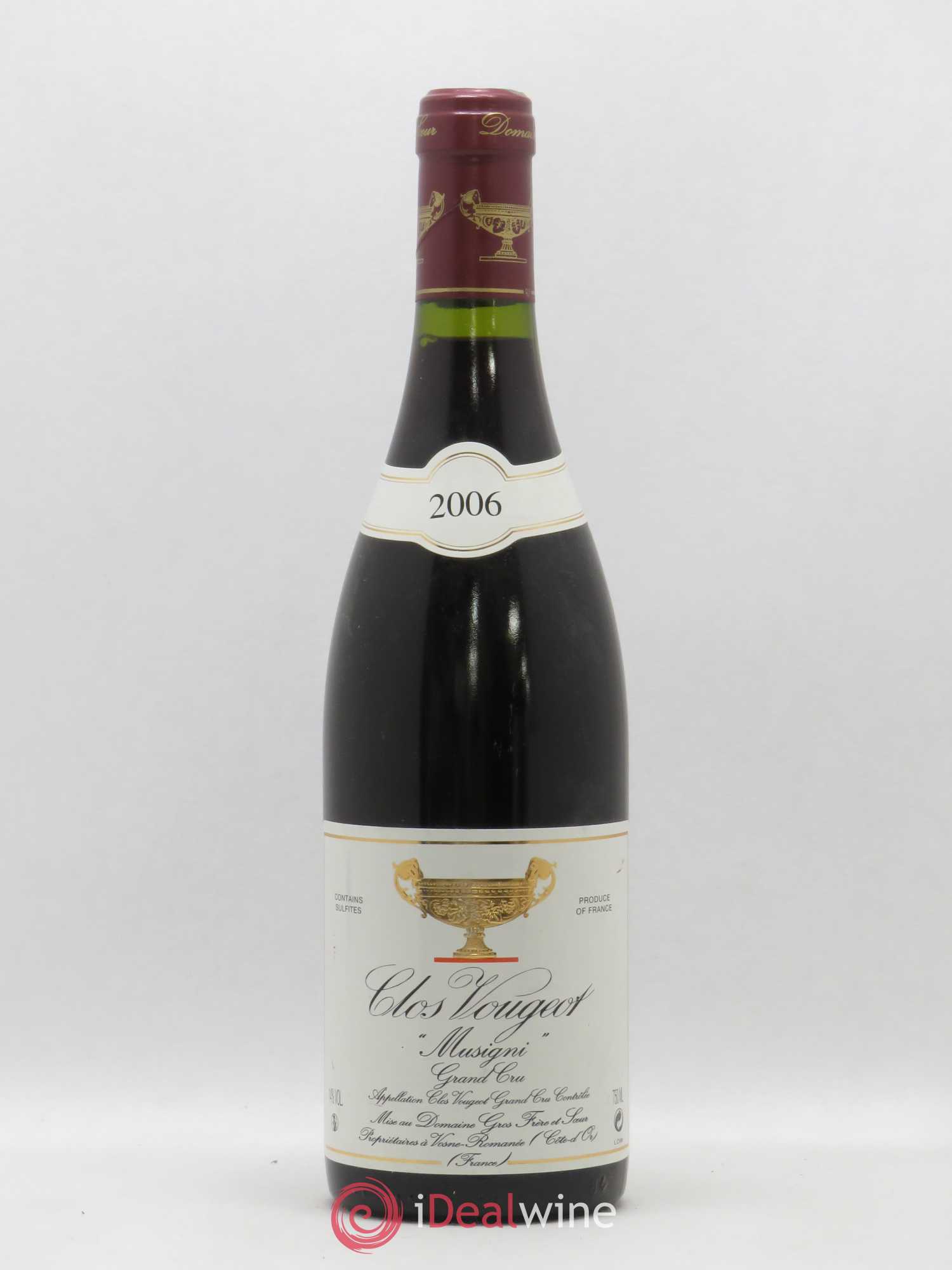 Clos de Vougeot Grand Cru Musigni Gros Frère & Soeur 2006 - Lot de 1 bouteille - 0