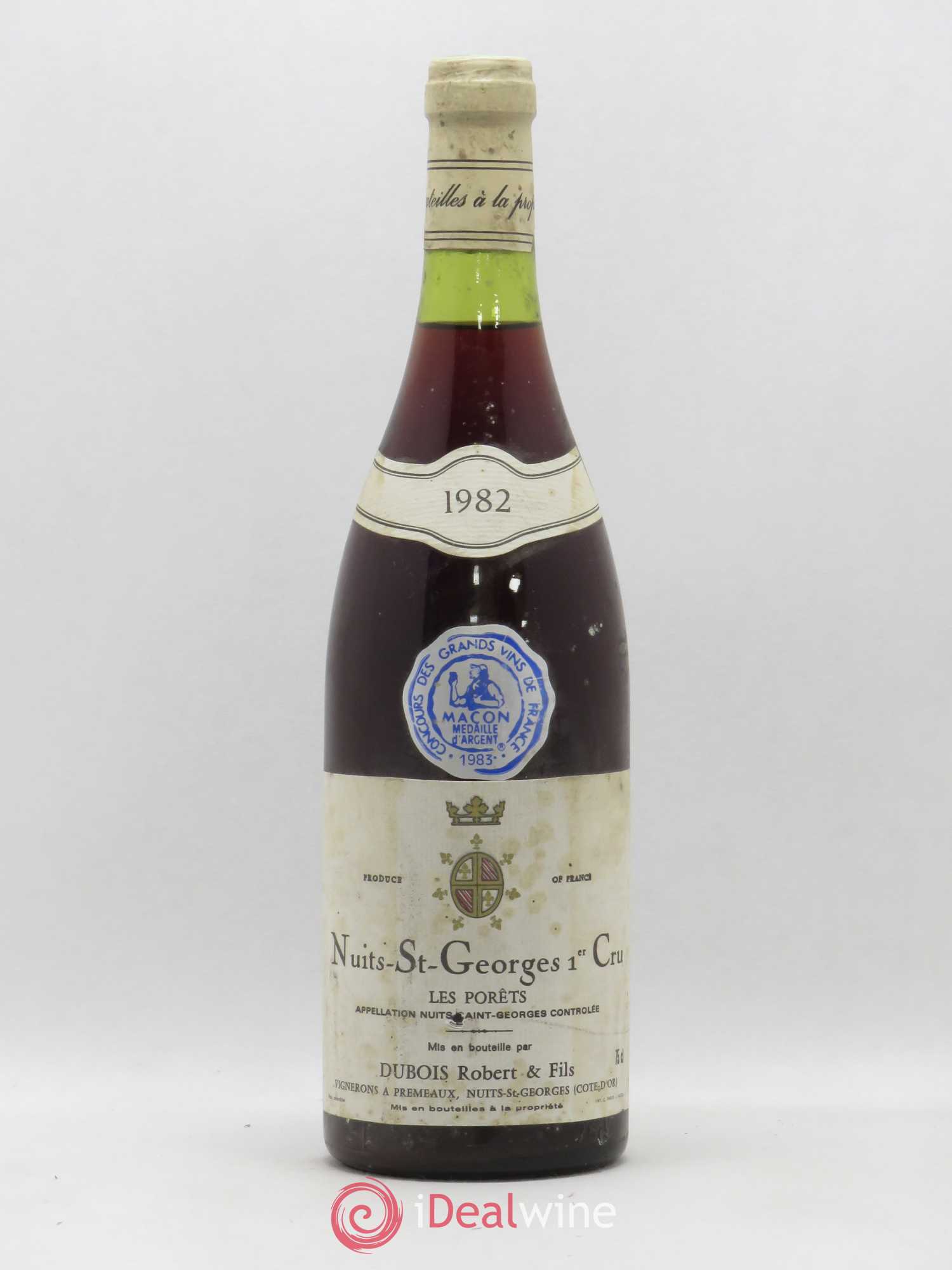 Nuits-Saint-Georges 1er Cru Les Porets Domaine Dubois Robert et Fils 1982 - Posten von 1 Flasche - 0