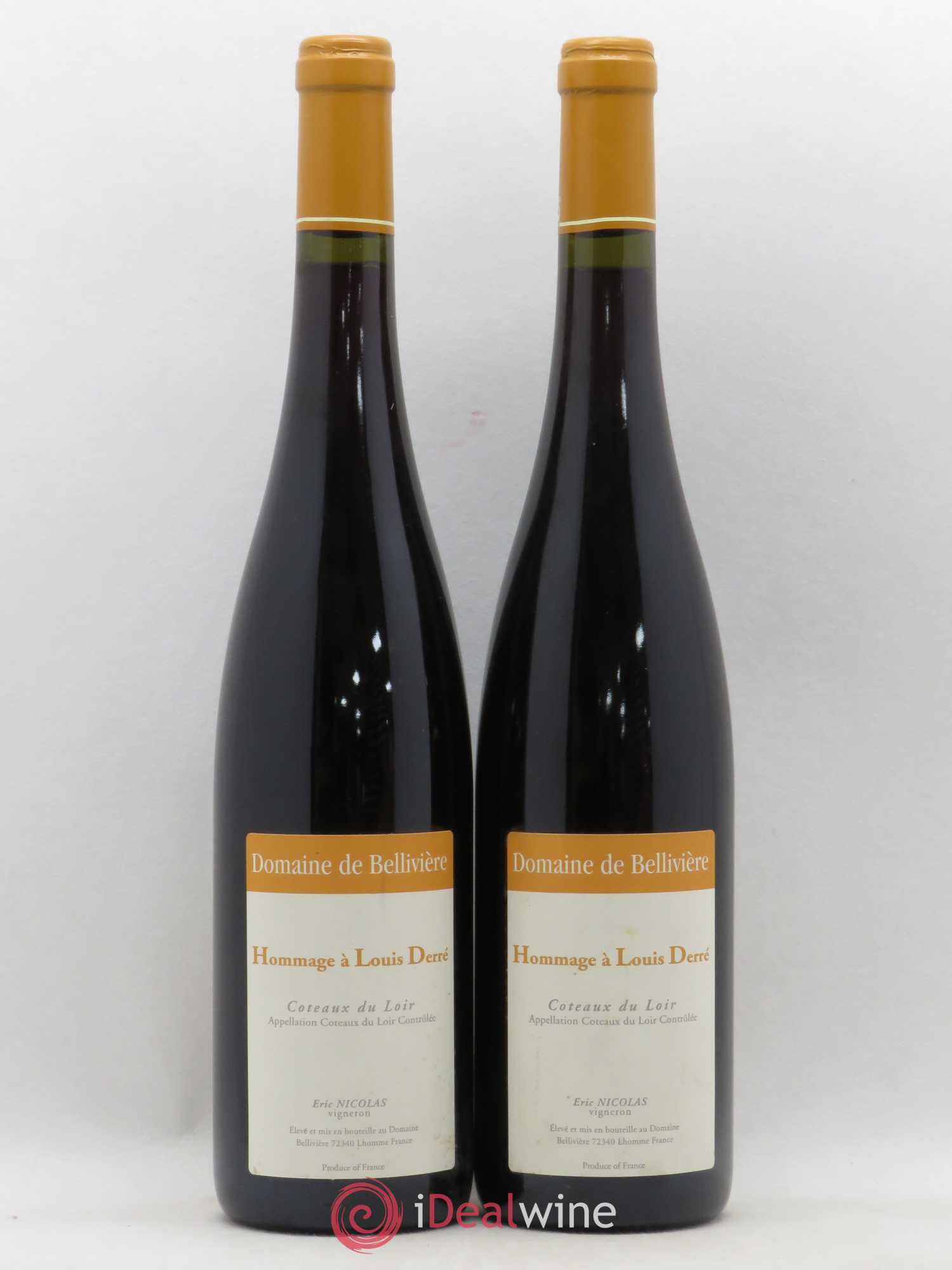 Divers Coteaux du Loir Hommage à Louis Derre Domaine de Belliviere 2011 - Posten von 2 Flaschen - 0