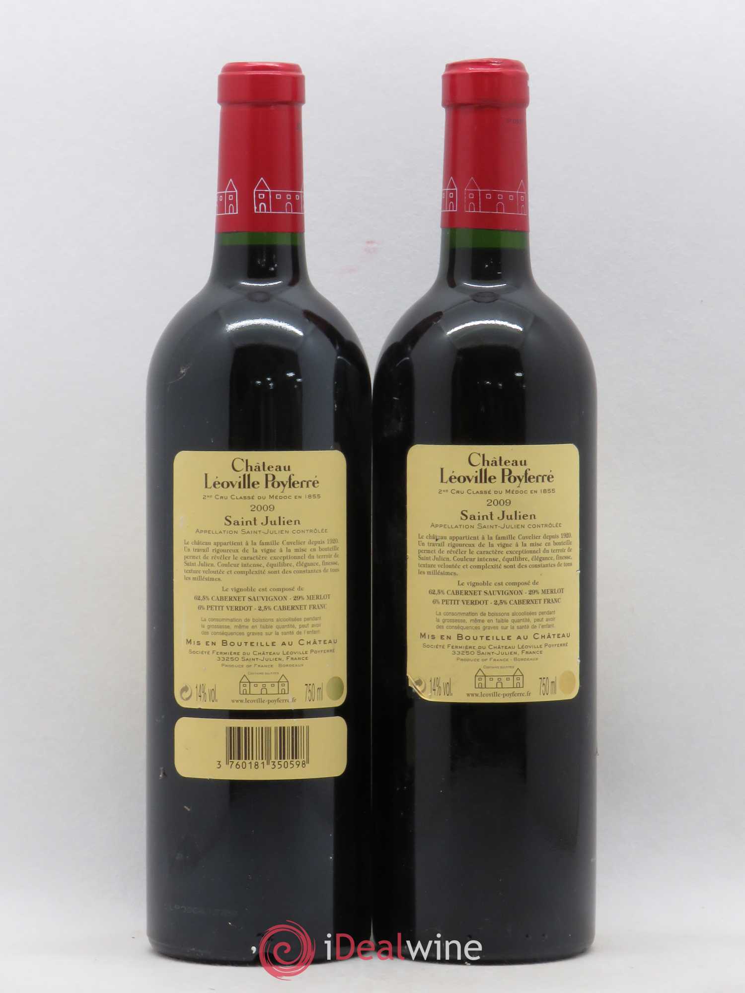 Château Léoville Poyferré 2ème Grand Cru Classé 2009 - Lot de 2 bouteilles - 1