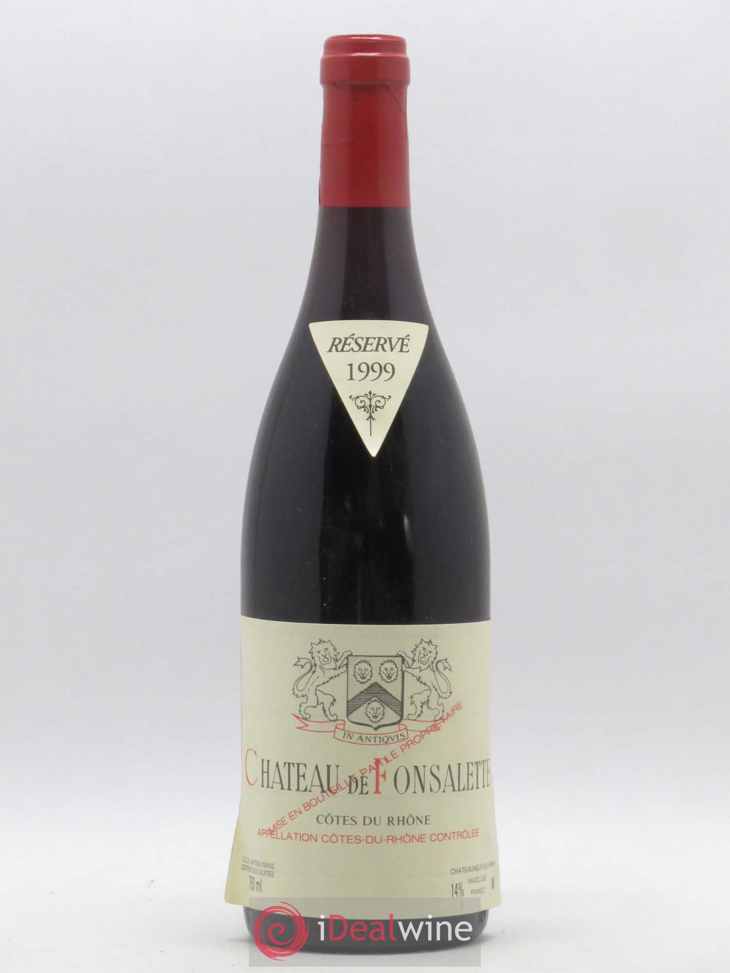Côtes-du-Rhône Château de Fonsalette Emmanuel Reynaud 1999 - Lot de 1 bouteille - 0