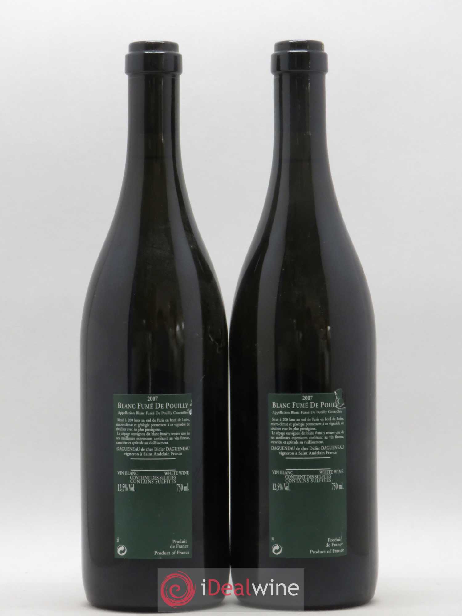 Vin de France (anciennement Pouilly-Fumé) Silex Dagueneau (Domaine Didier - Louis-Benjamin) 2007 - Lot de 2 bouteilles - 1