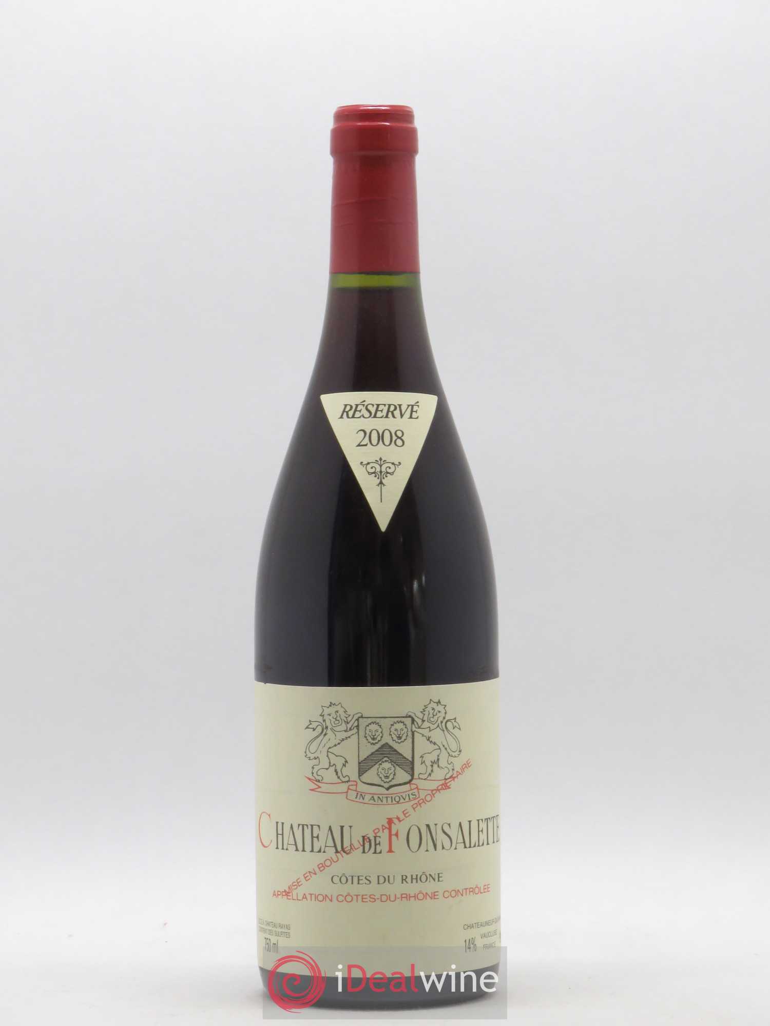 Côtes-du-Rhône Château de Fonsalette Emmanuel Reynaud 2008 - Lot de 1 bouteille - 0