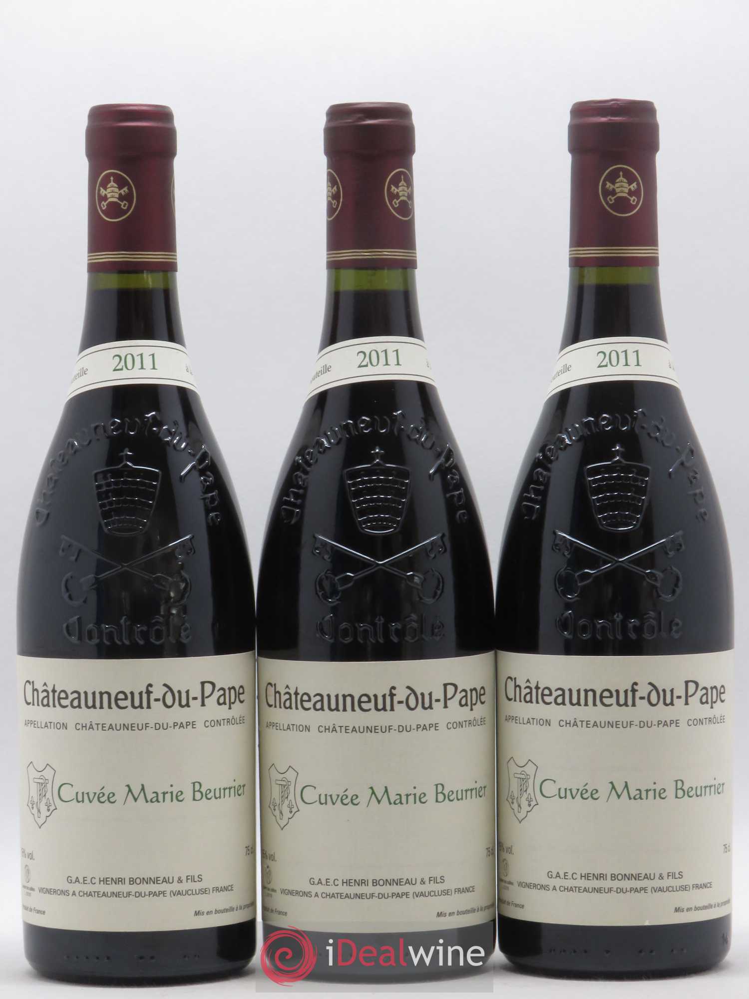 Châteauneuf-du-Pape Marie Beurrier Henri Bonneau & Fils 2011 - Lot de 3 bouteilles - 0