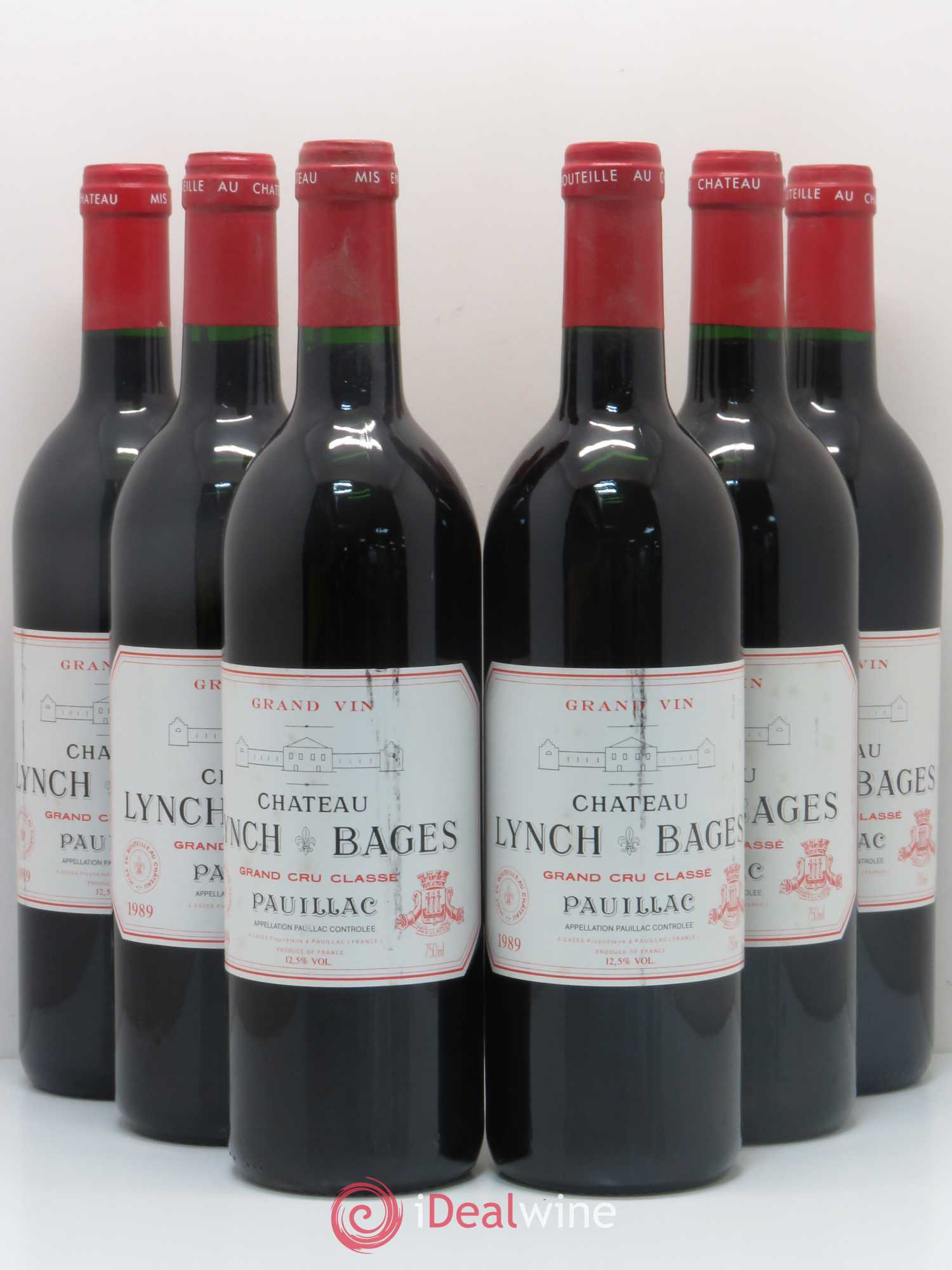 Château Lynch Bages 5ème Grand Cru Classé 1989 - Lot de 6 bouteilles - 0