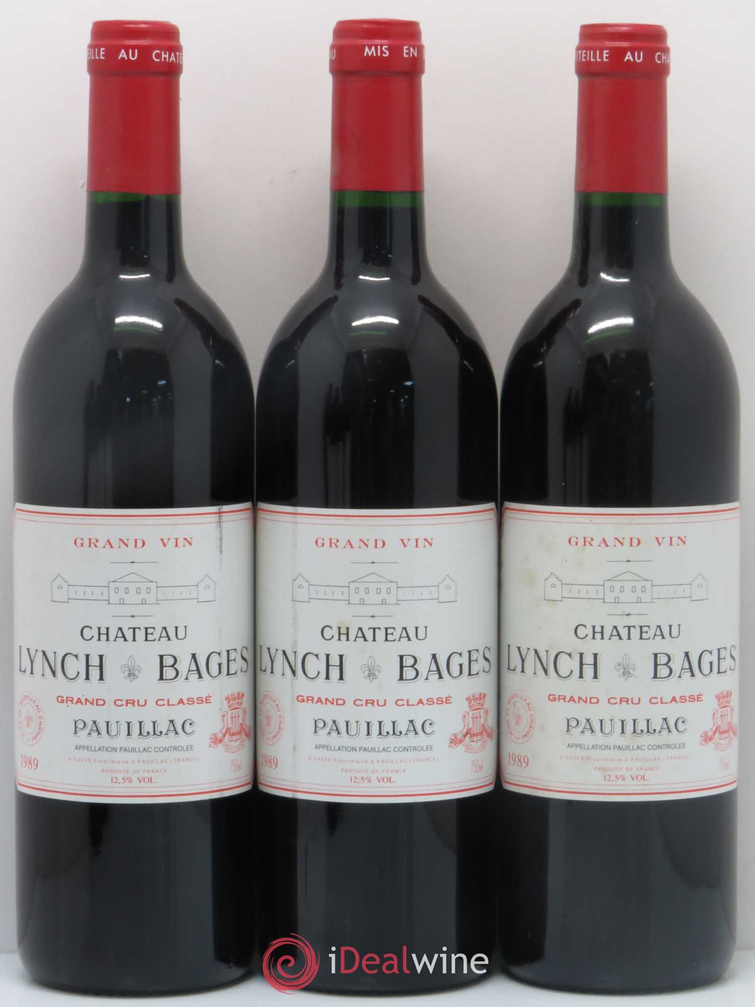 Château Lynch Bages 5ème Grand Cru Classé 1989 - Lot de 3 bouteilles - 0