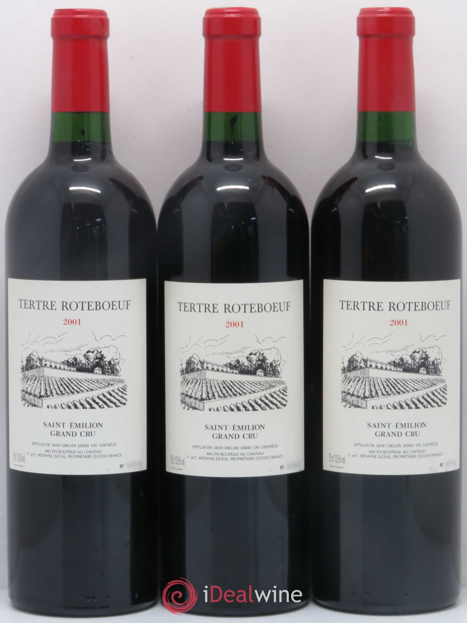 Château Tertre Roteboeuf 2001 - Lot de 3 bouteilles - 0