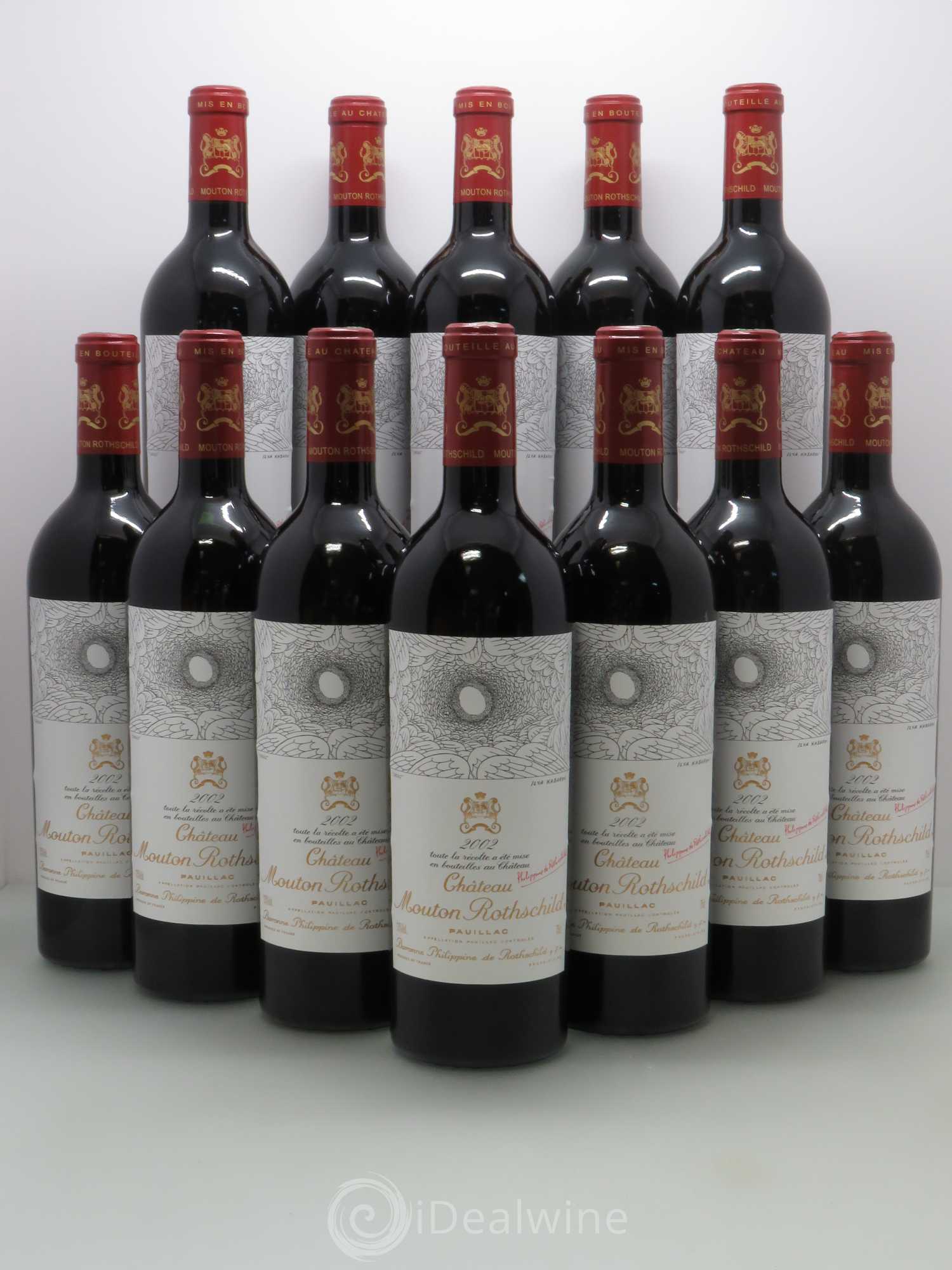 Château Mouton Rothschild 1er Grand Cru Classé 2002 - Lot de 12 bouteilles - 0