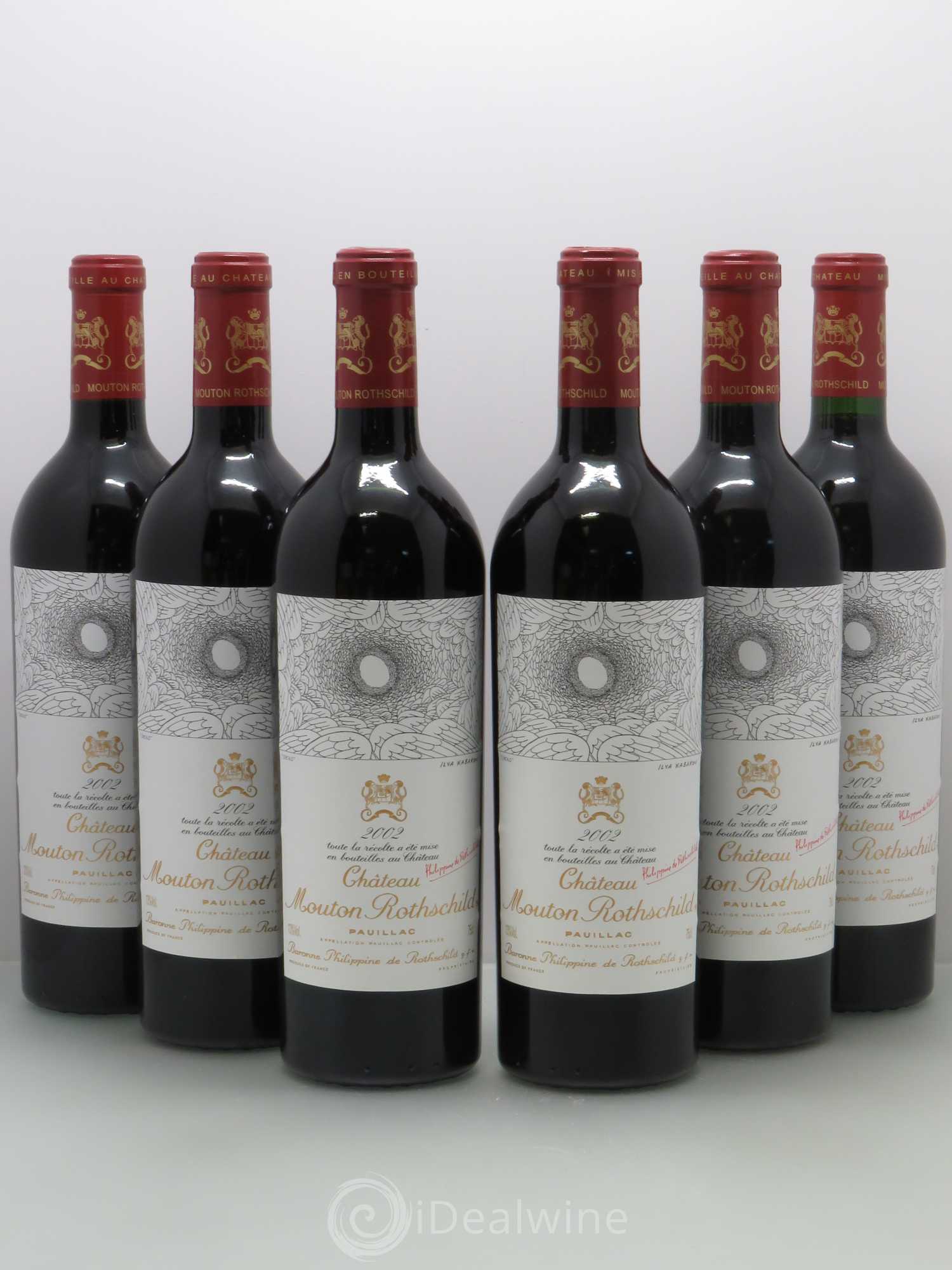 Château Mouton Rothschild 1er Grand Cru Classé 2002 - Lot de 6 bouteilles - 0