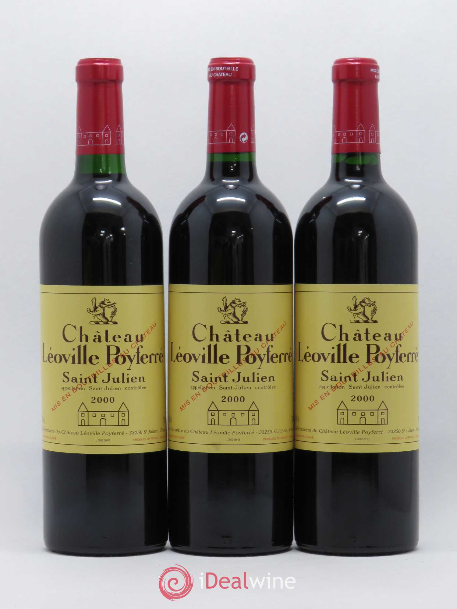 Château Léoville Poyferré 2ème Grand Cru Classé 2000 - Lot de 3 bouteilles - 0