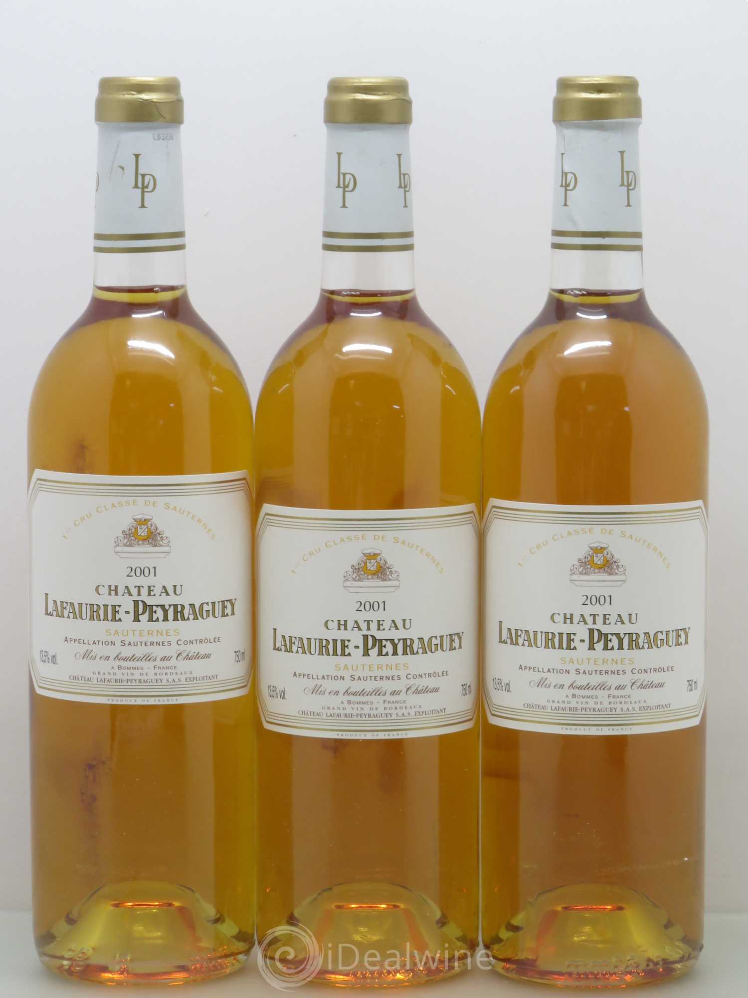 Château Lafaurie-Peyraguey 1er Grand Cru Classé 2001 - Lotto di 3 bottiglie - 0
