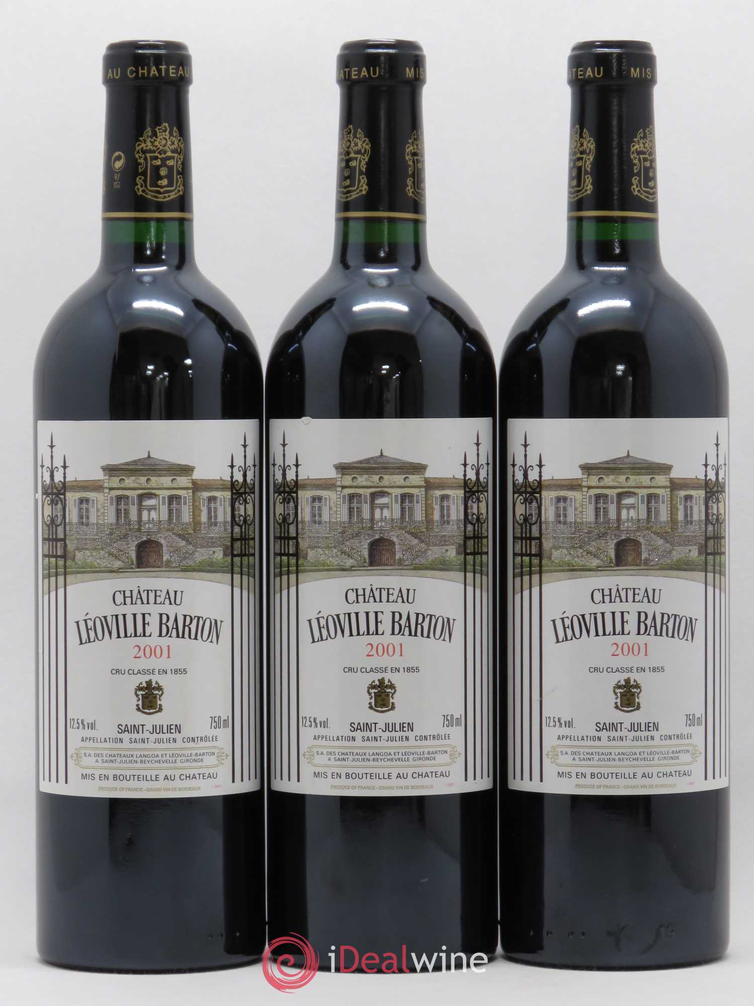 Château Léoville Barton 2ème Grand Cru Classé 2001 - Lot de 3 bouteilles - 0