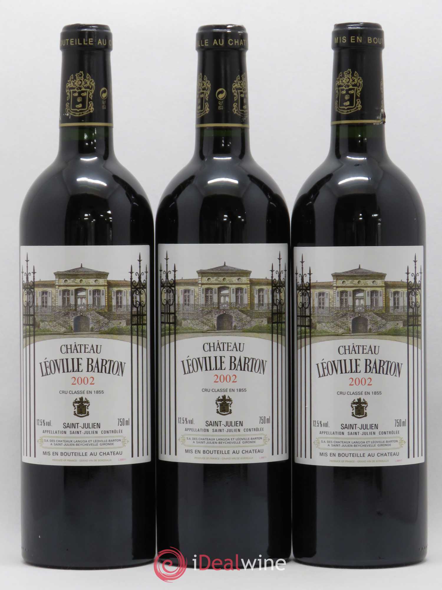 Château Léoville Barton 2ème Grand Cru Classé 2002 - Lot de 3 bouteilles - 0
